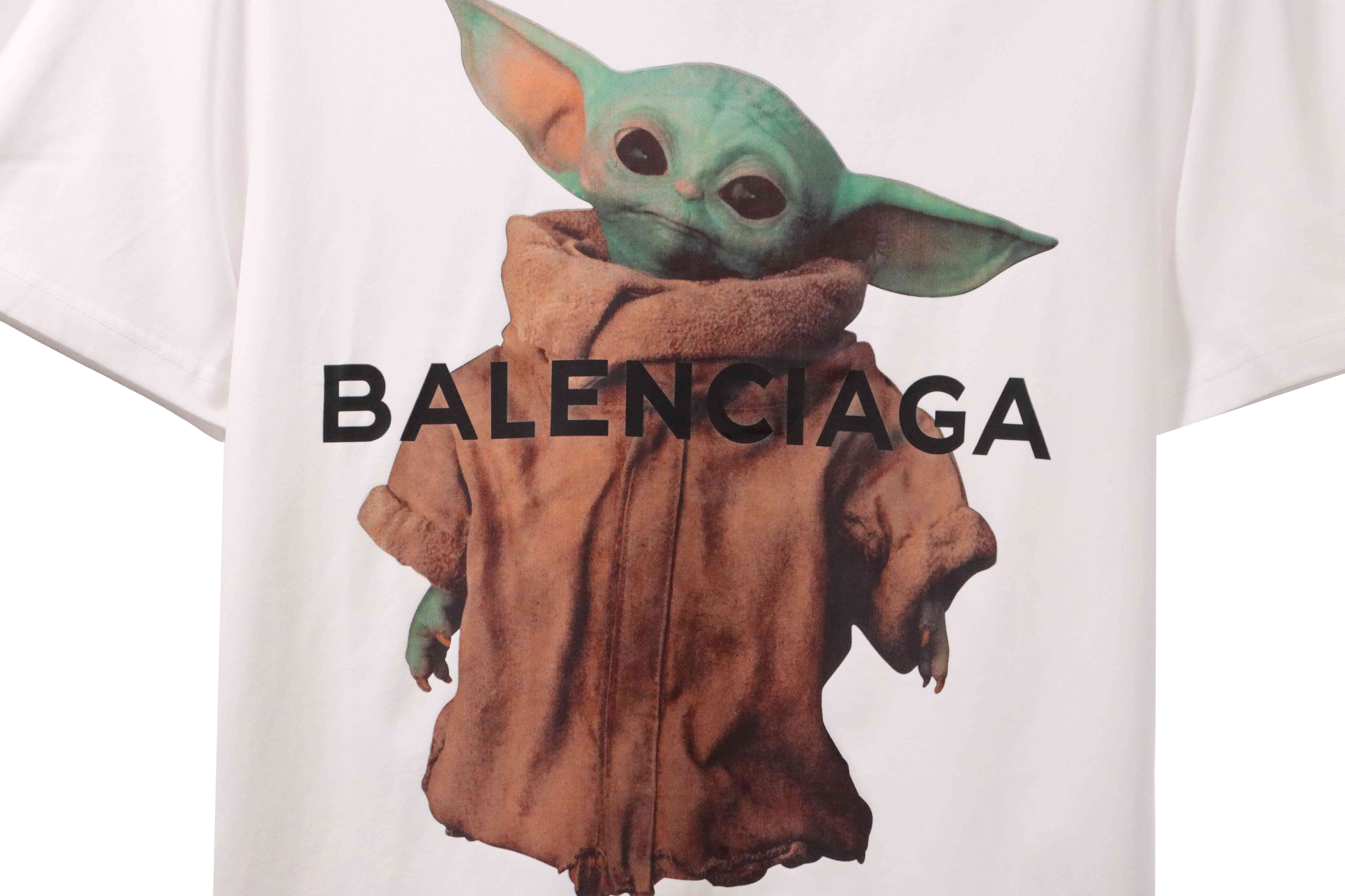 Balenciaga Baby Yoda Printed Short Sleeve White