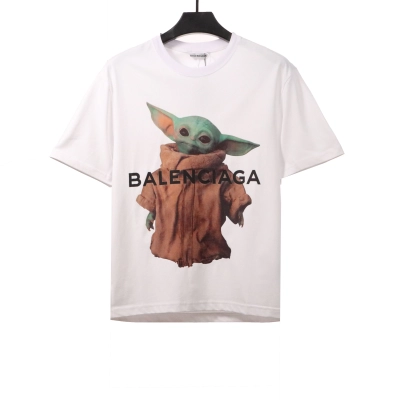 Balenciaga Baby Yoda Printed Short Sleeve White 01