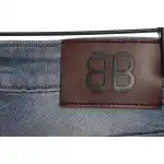 Balenciaga Back Pocket Logo Print Denim Trousers