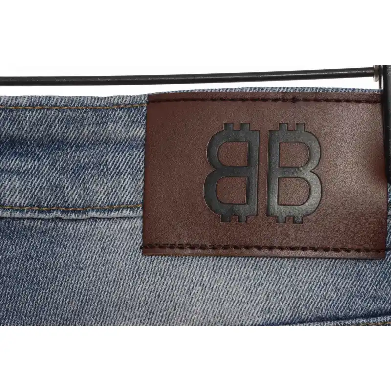 Balenciaga Back Pocket Logo Print Denim Trousers