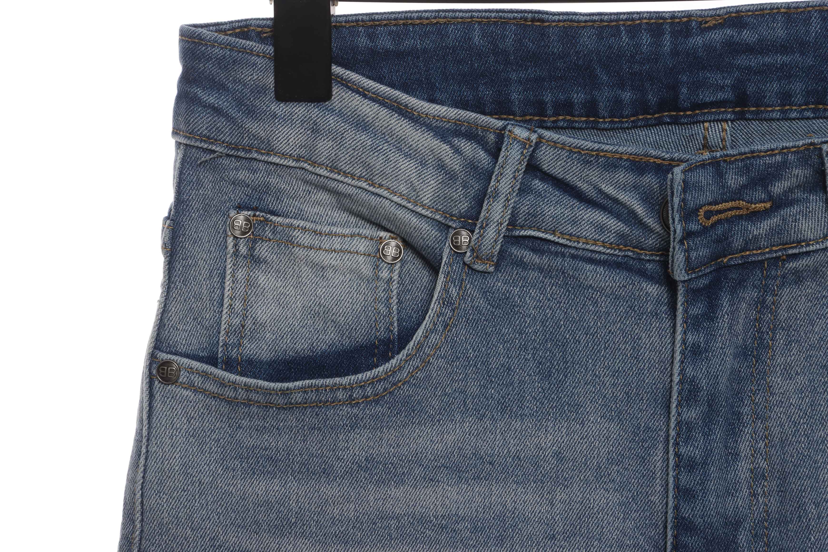 Balenciaga Back Pocket Logo Print Denim Trousers