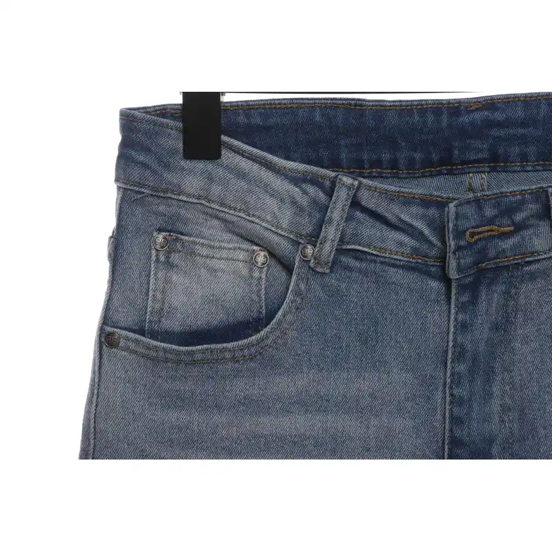 Balenciaga Back Pocket Logo Print Denim Trousers
