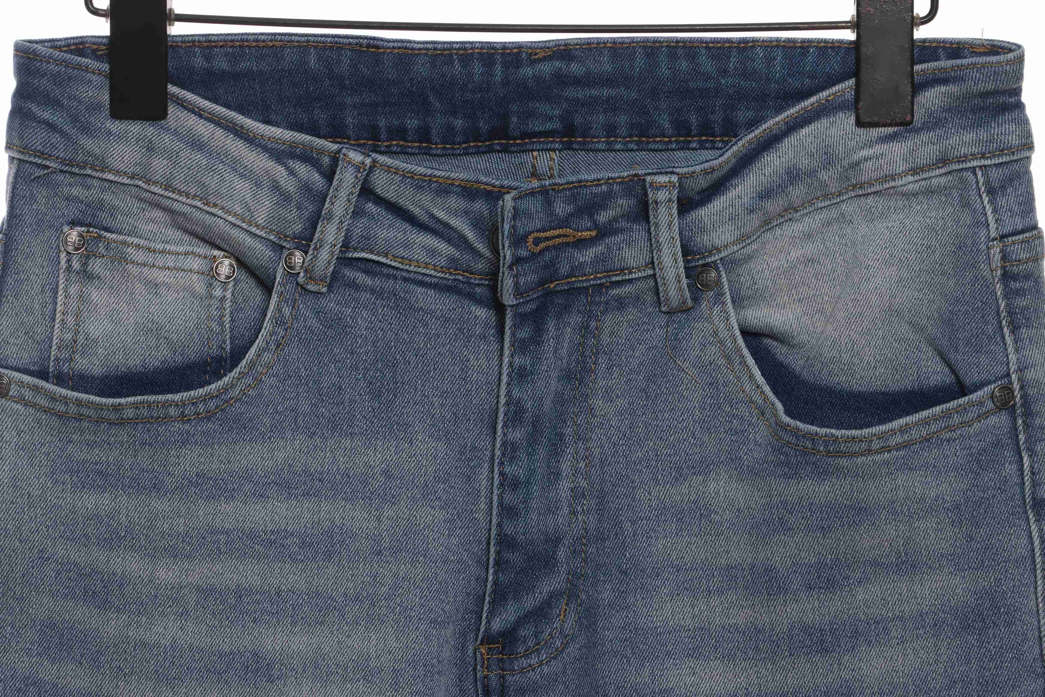 Balenciaga Back Pocket Logo Print Denim Trousers