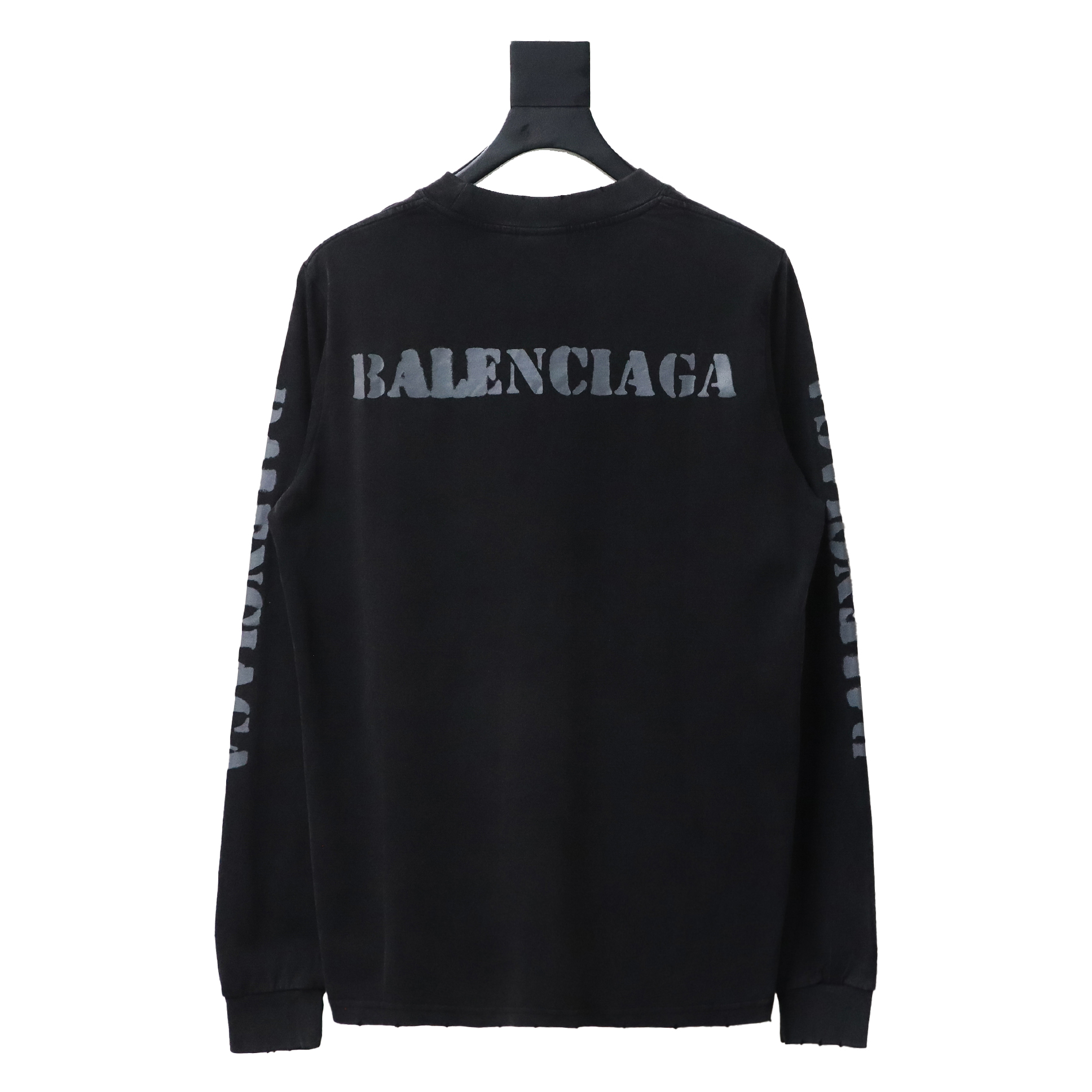 Balenciaga Blurred Front And Back Logo Long Sleeves
