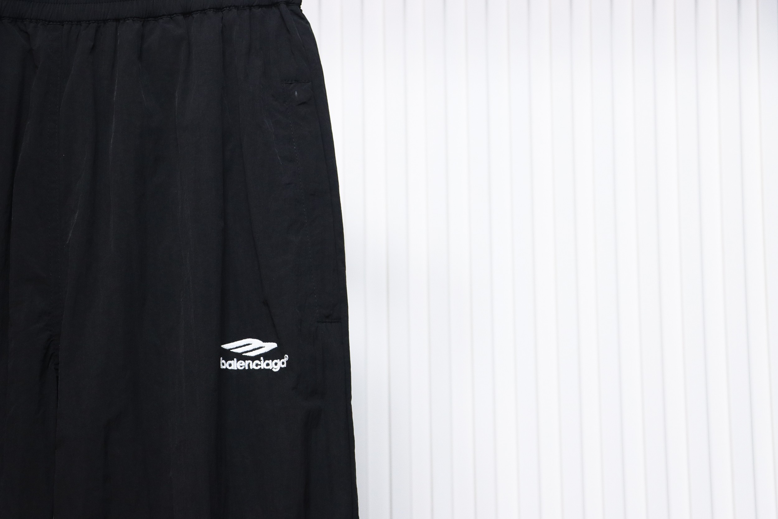 Balenciaga Catwalk 3B Embroidered All-Black Sports Suit Trousers
