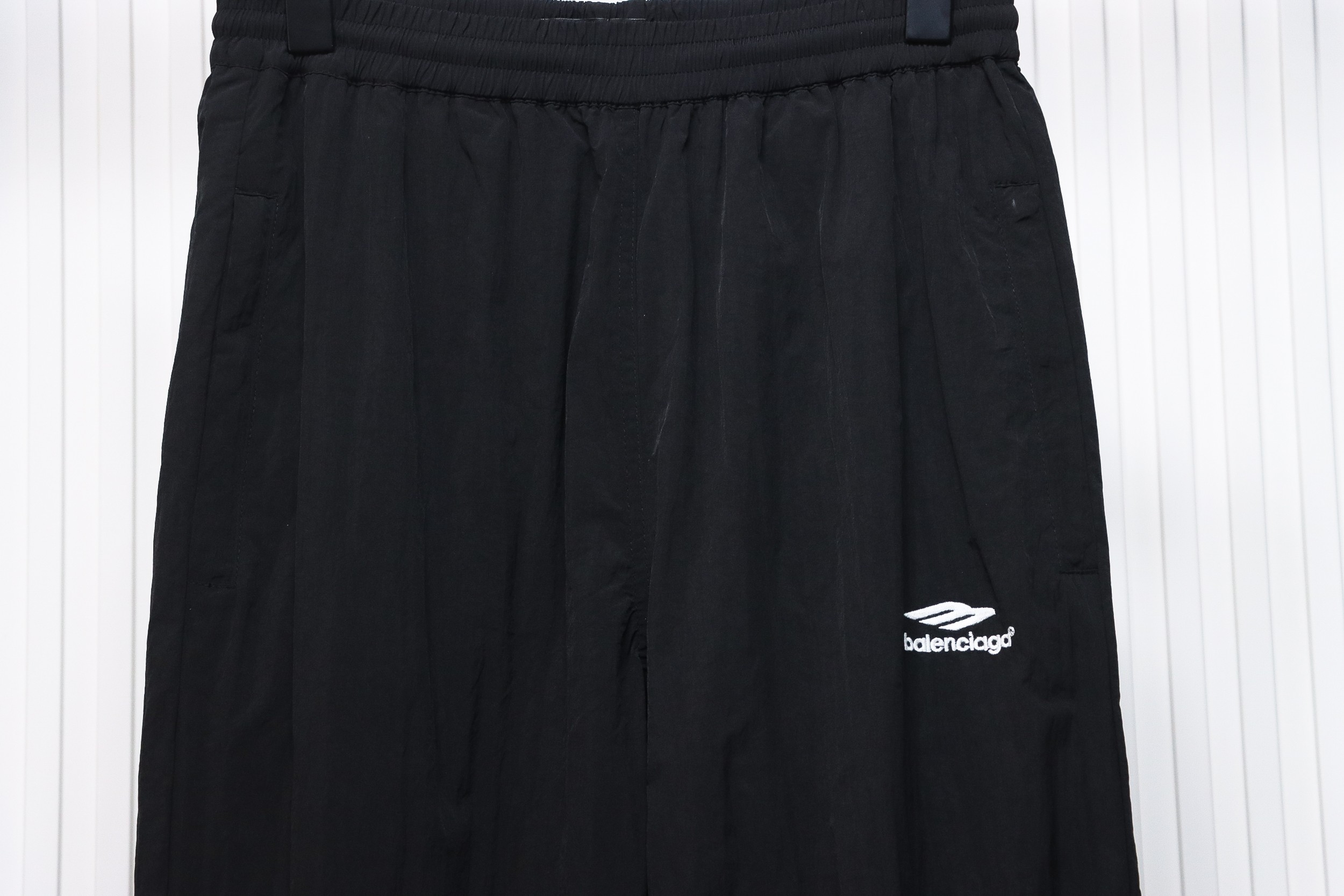 Balenciaga Catwalk 3B Embroidered All-Black Sports Suit Trousers
