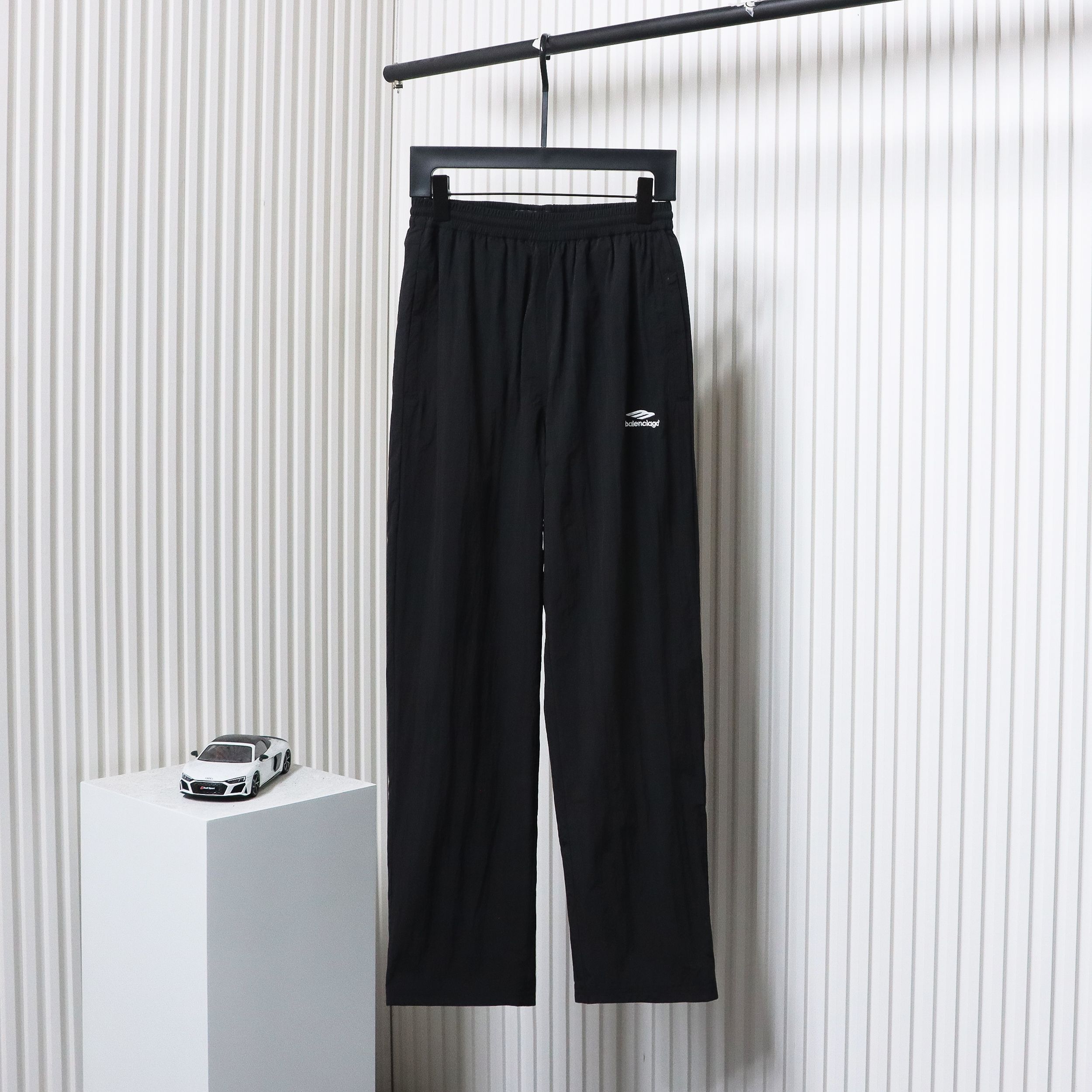 Balenciaga Catwalk 3B Embroidered All-Black Sports Suit Trousers