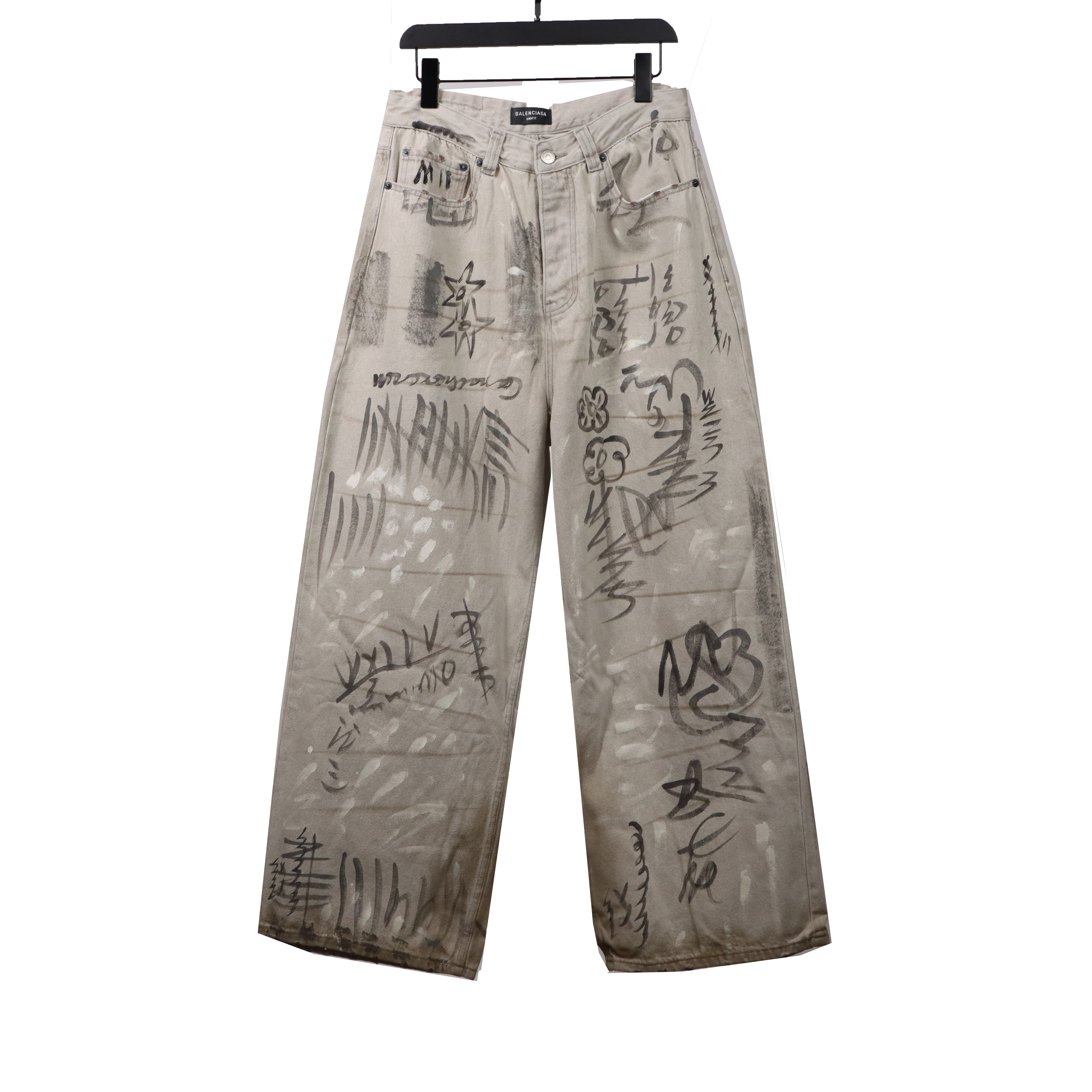 Balenciaga Catwalk Graffiti Denim Trousers
