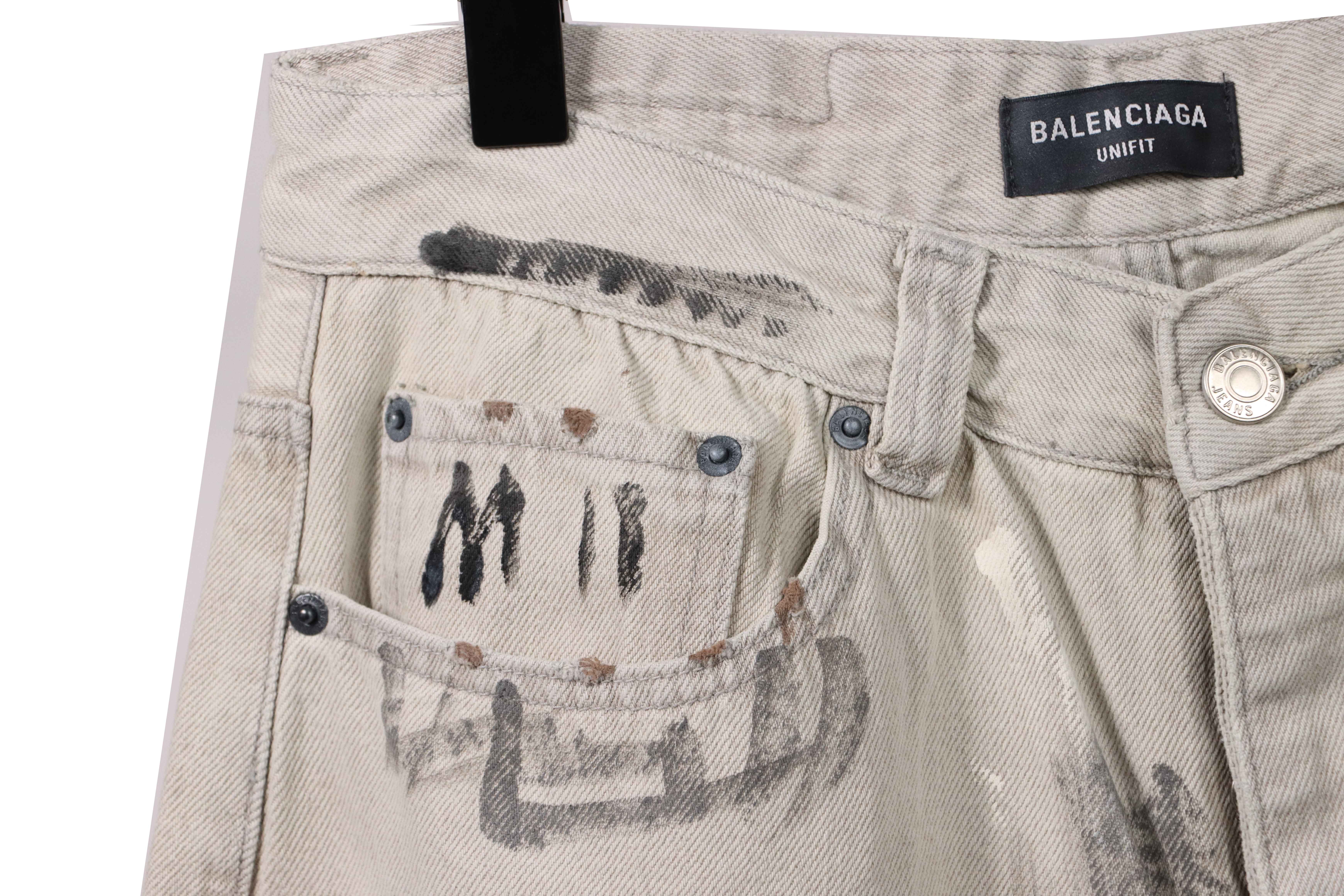 Balenciaga Catwalk Graffiti Denim Trousers