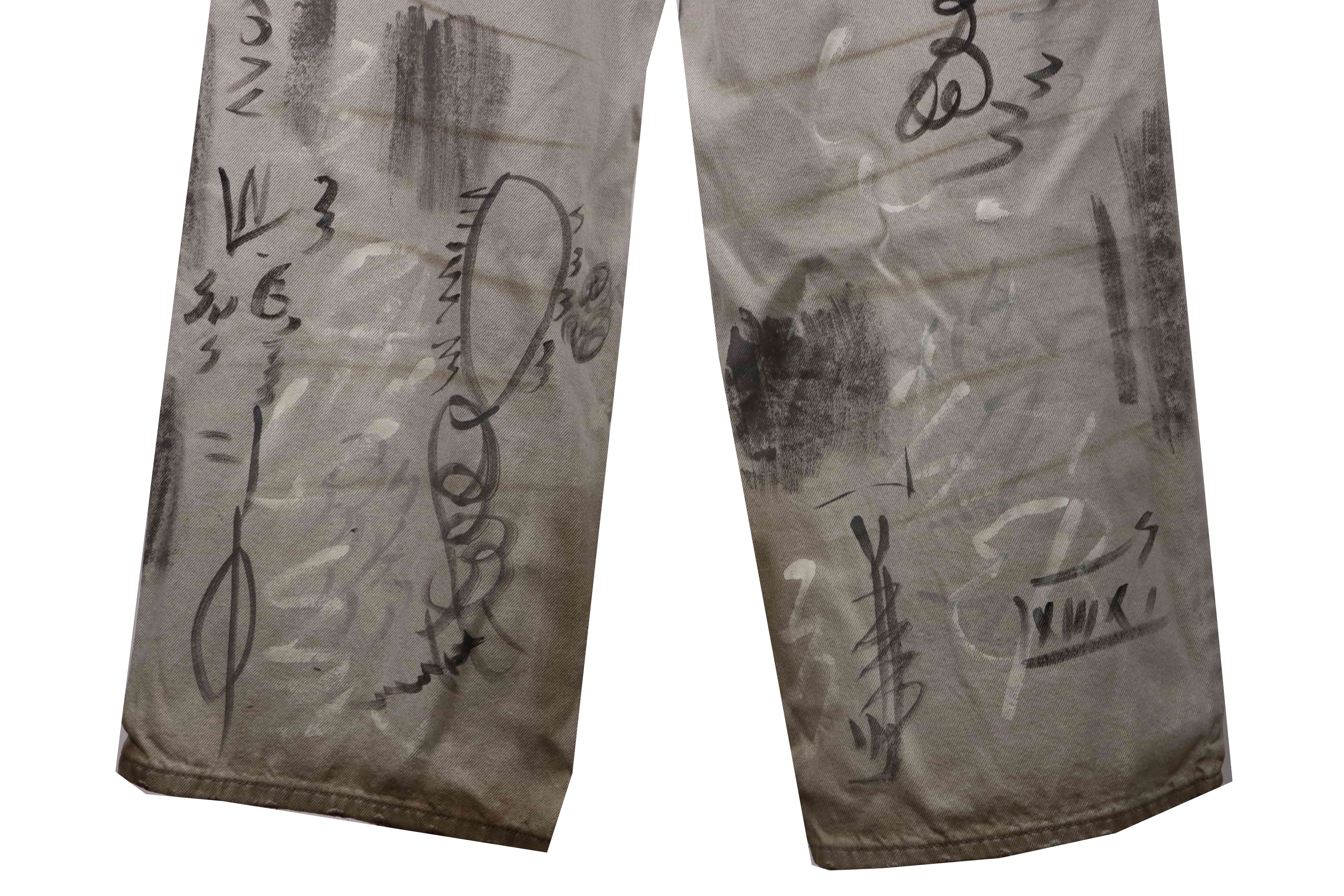 Balenciaga Catwalk Graffiti Denim Trousers