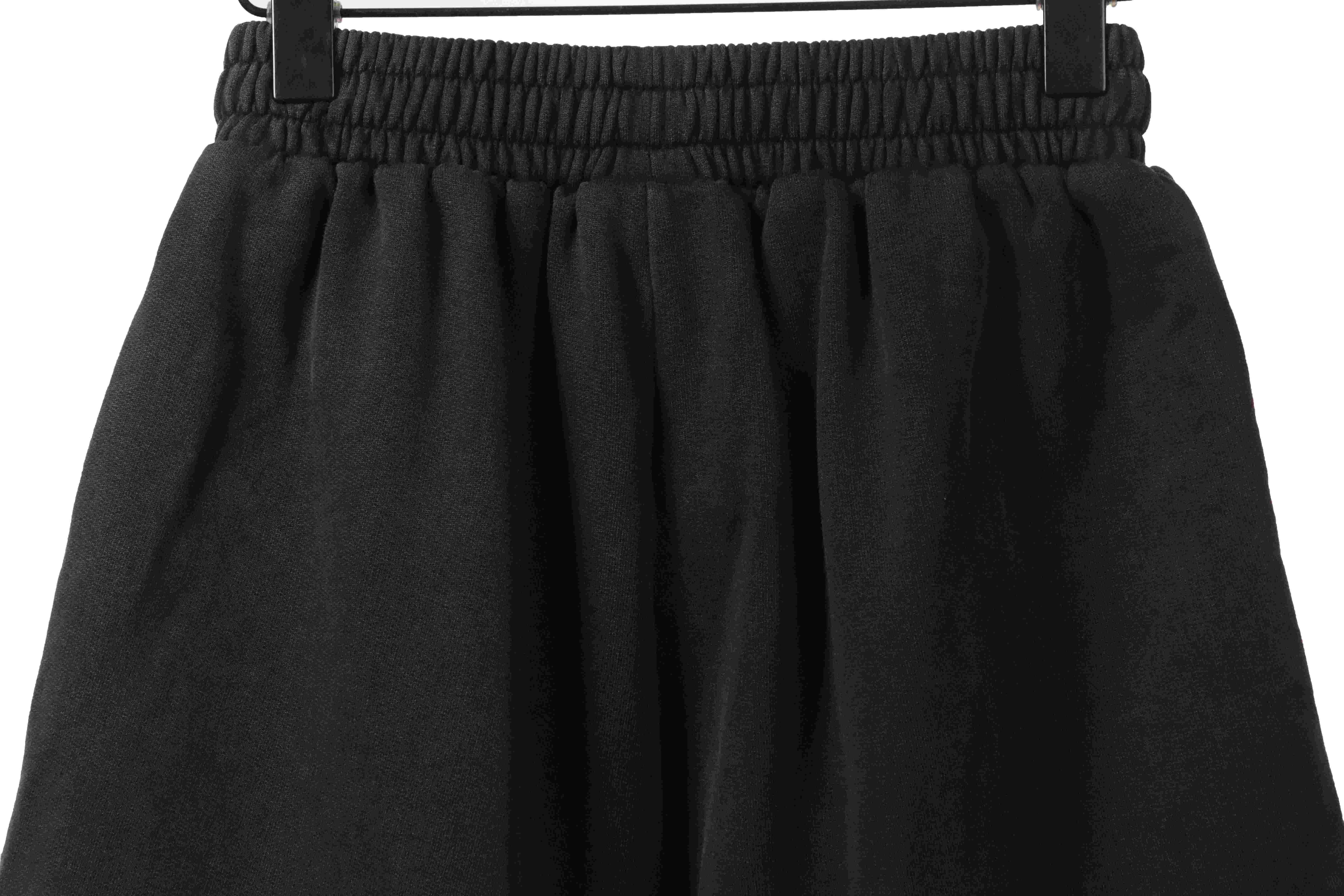 Balenciaga Distressed Washed Cola Embroidered Shorts