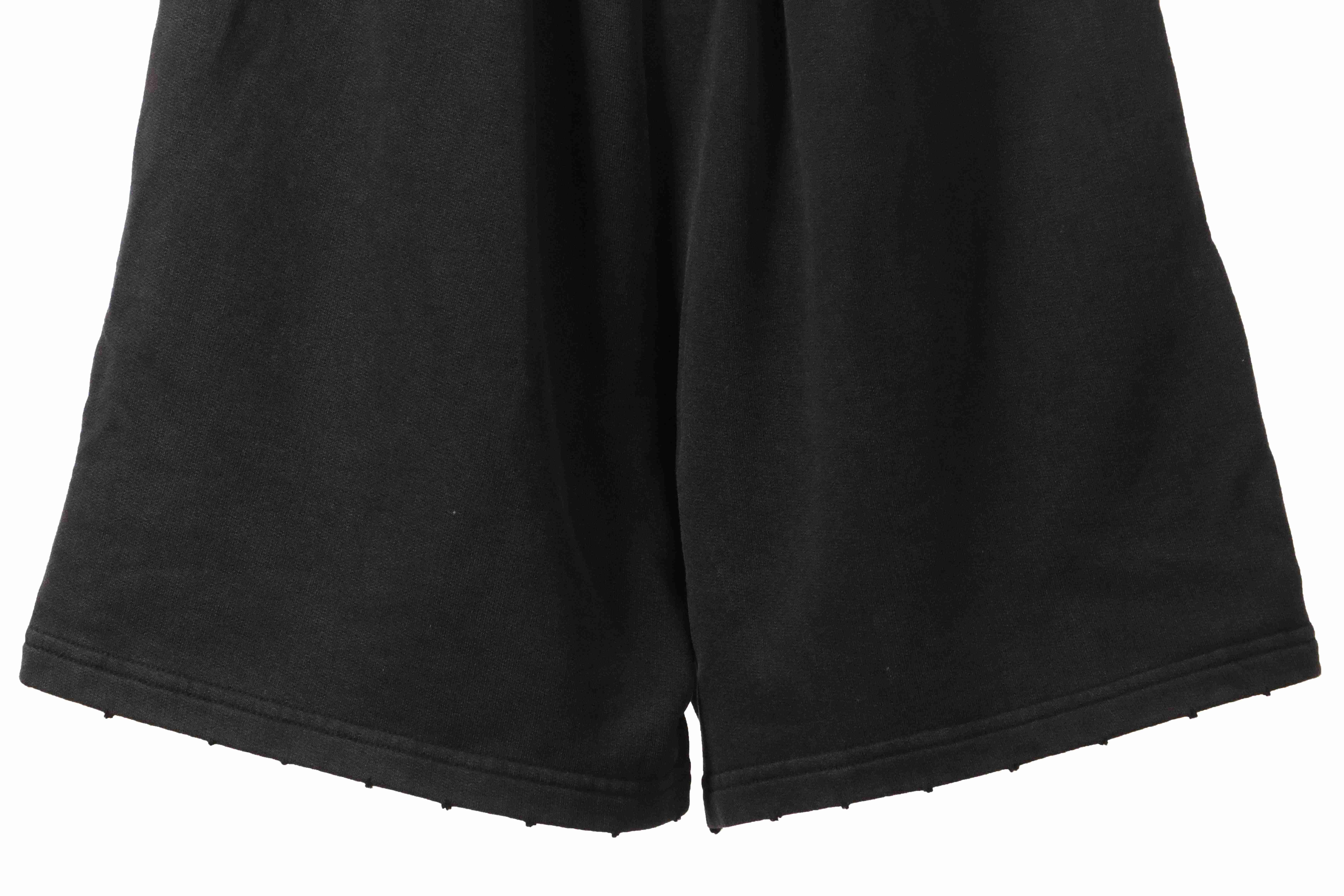 Balenciaga Distressed Washed Cola Embroidered Shorts