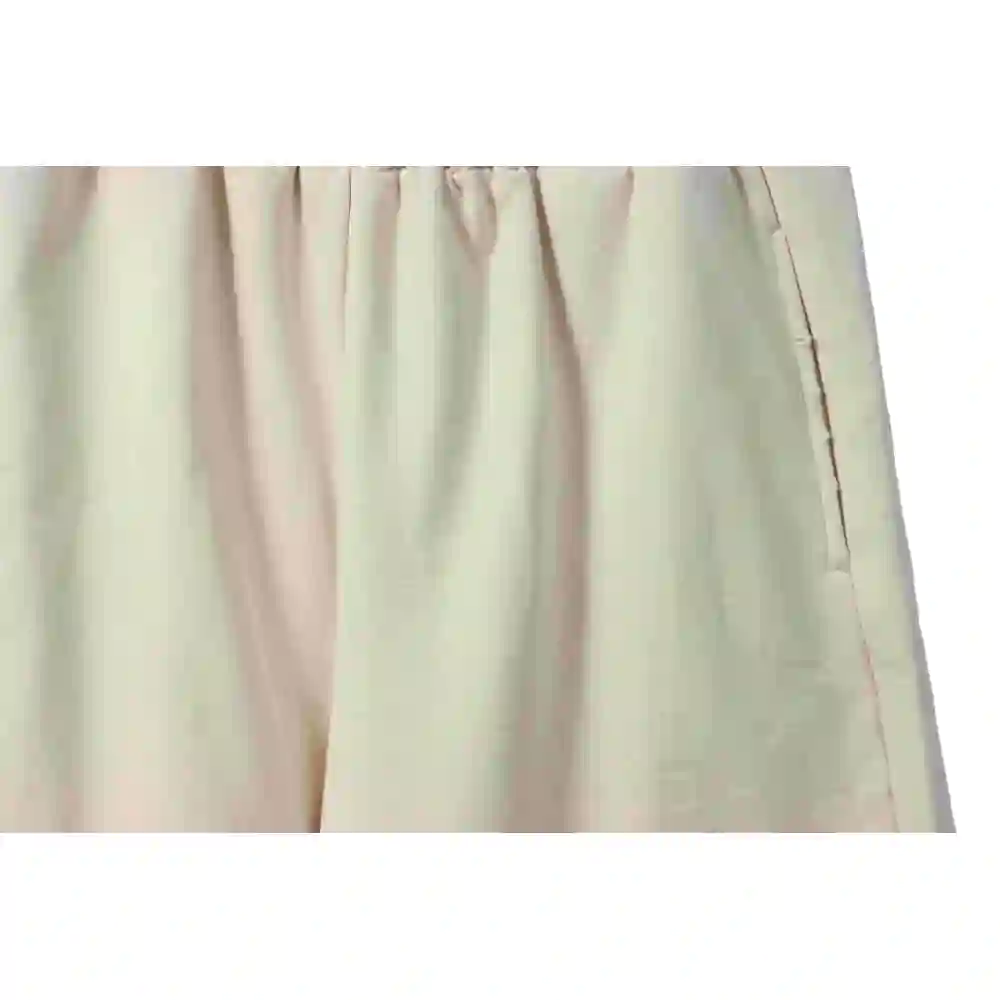 Balenciaga Distressed Washed Hole Lock Embroidered Shorts Beige
