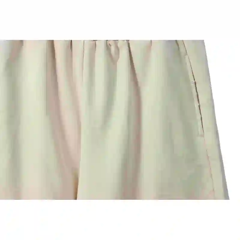 Balenciaga Distressed Washed Hole Lock Embroidered Shorts Beige
