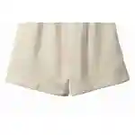 Balenciaga Distressed Washed Hole Lock Embroidered Shorts Beige