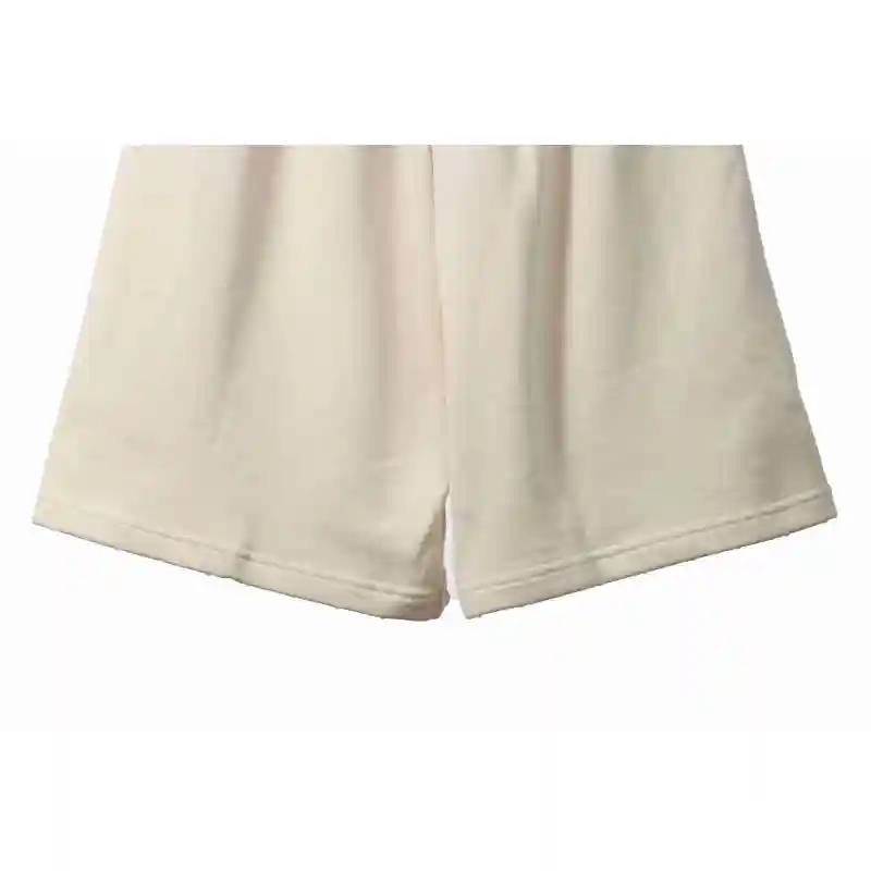 Balenciaga Distressed Washed Hole Lock Embroidered Shorts Beige