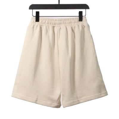 Balenciaga Distressed Washed Hole Lock Embroidered Shorts Beige 02