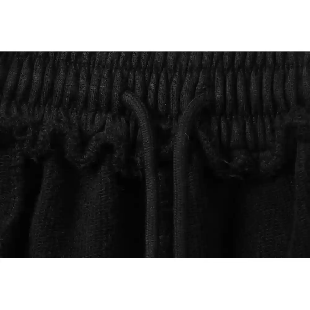 Balenciaga Distressed Washed Hole Lock Embroidered Shorts Black