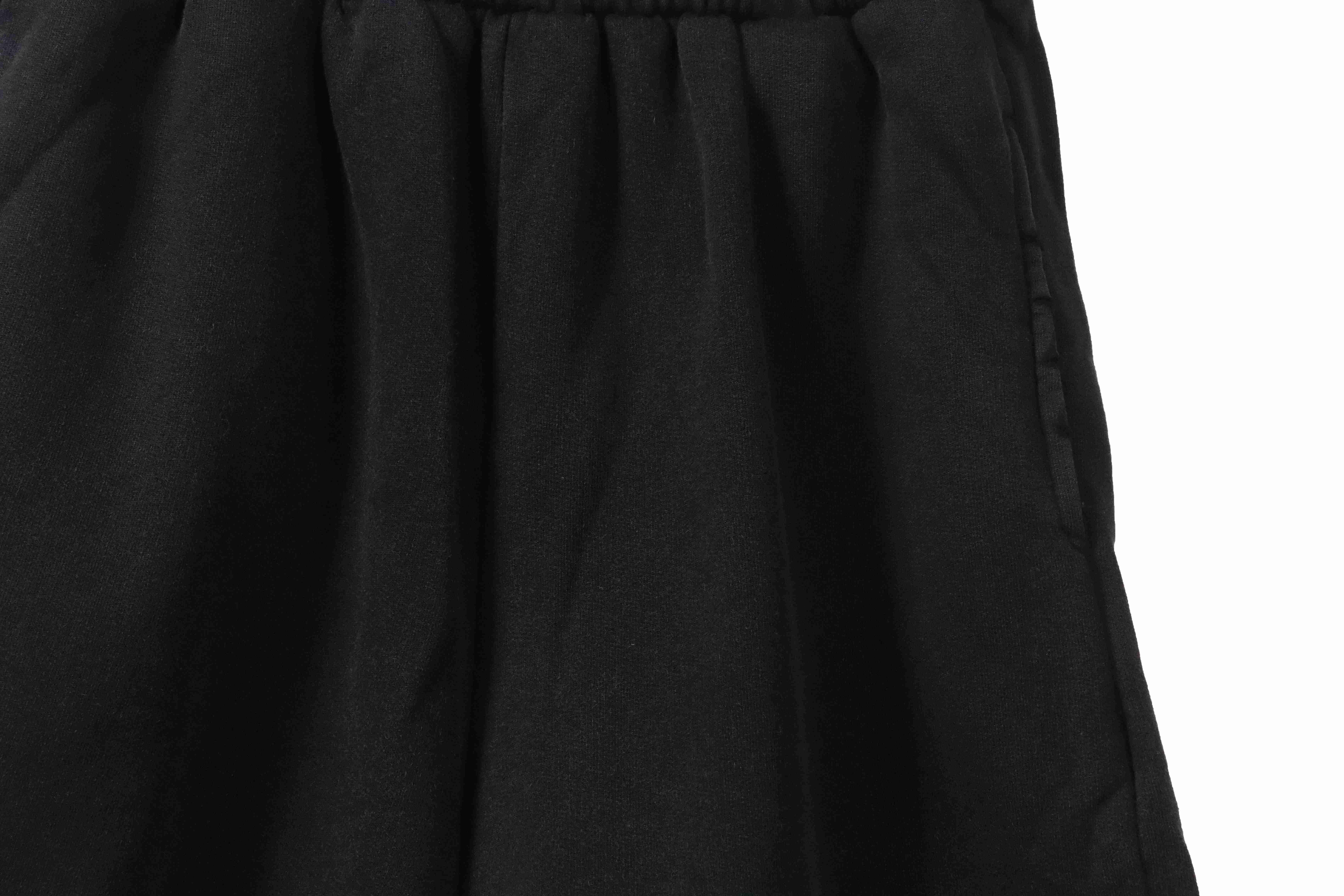 Balenciaga Distressed Washed Hole Lock Embroidered Shorts Black