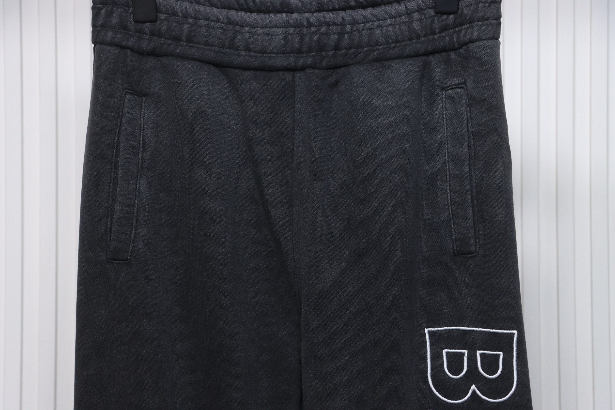 Balenciaga Distressed Washed Single-Breasted Lettering Trousers