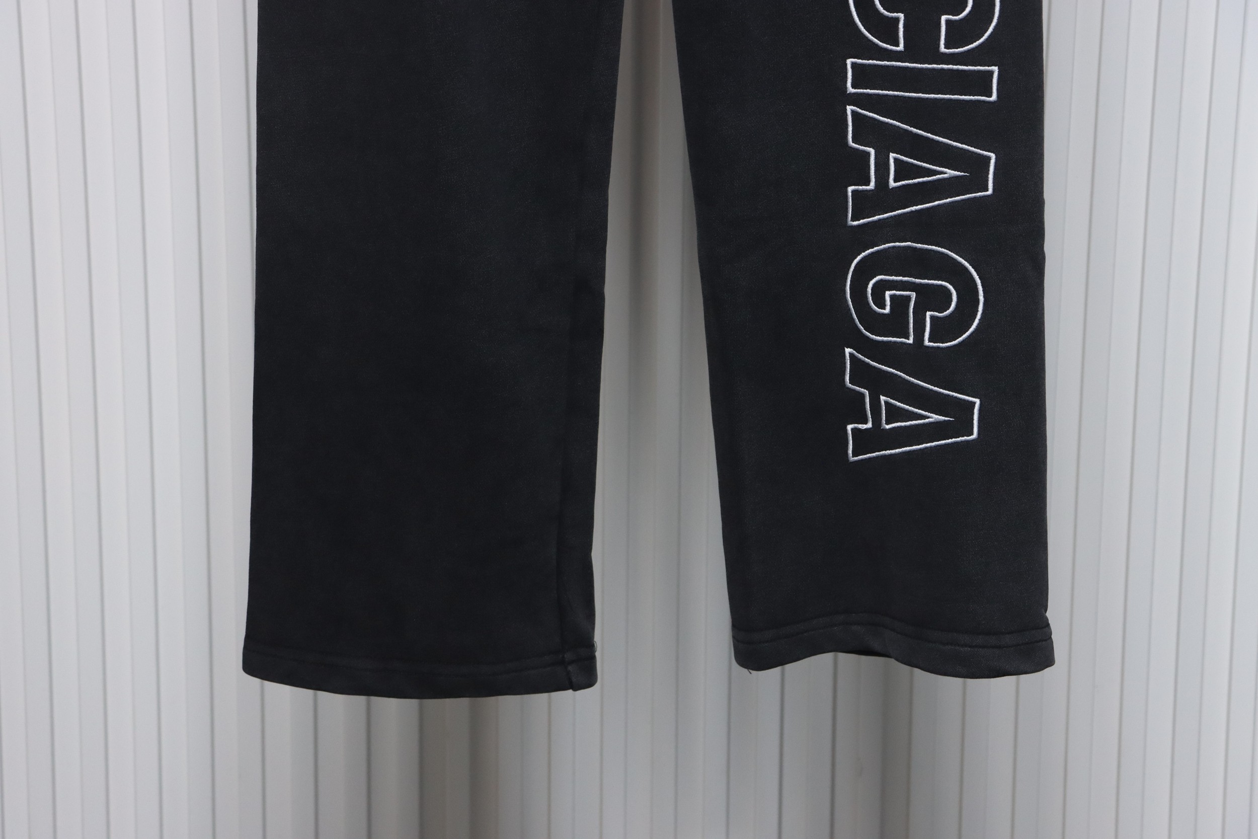 Balenciaga Distressed Washed Single-Breasted Lettering Trousers