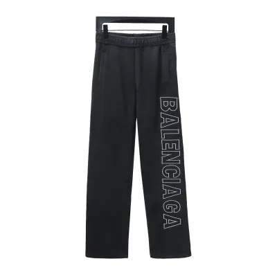 Balenciaga Distressed Washed Single-Breasted Lettering Trousers 01