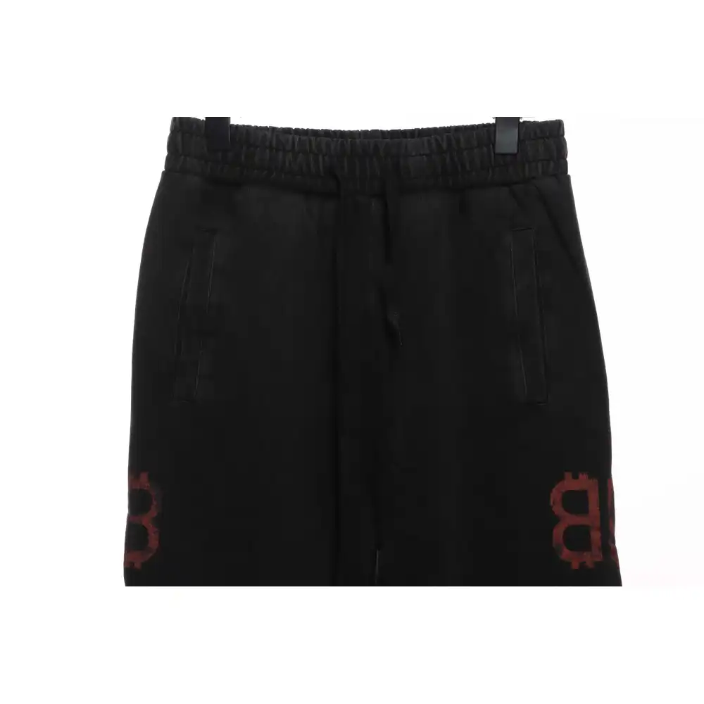 Balenciaga Double B Distressed Mud-Dyed Trousers