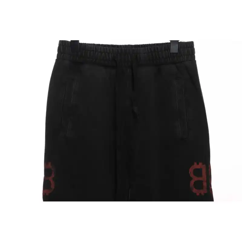 Balenciaga Double B Distressed Mud-Dyed Trousers