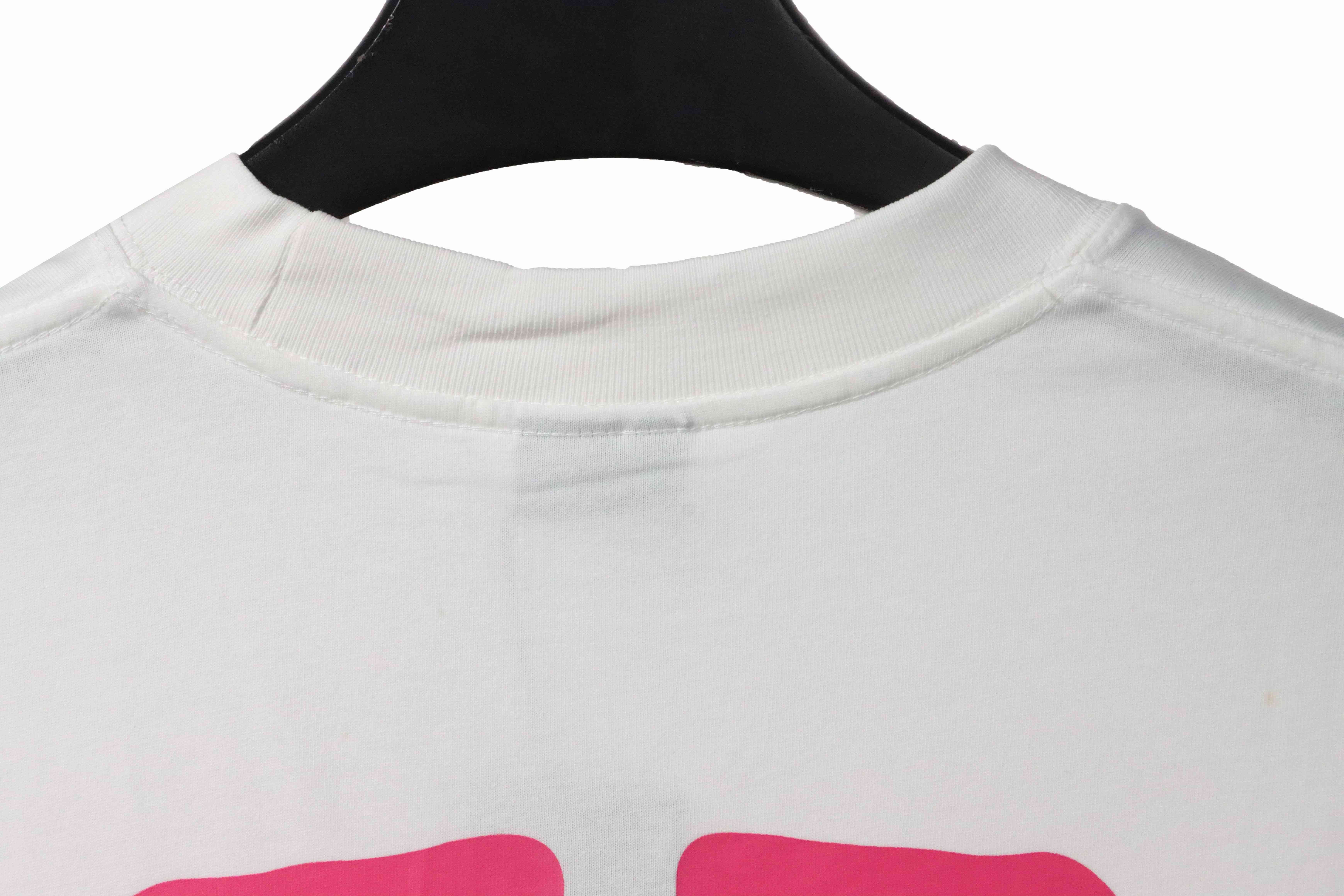 Balenciaga Double B Print On Chest Short Sleeves White