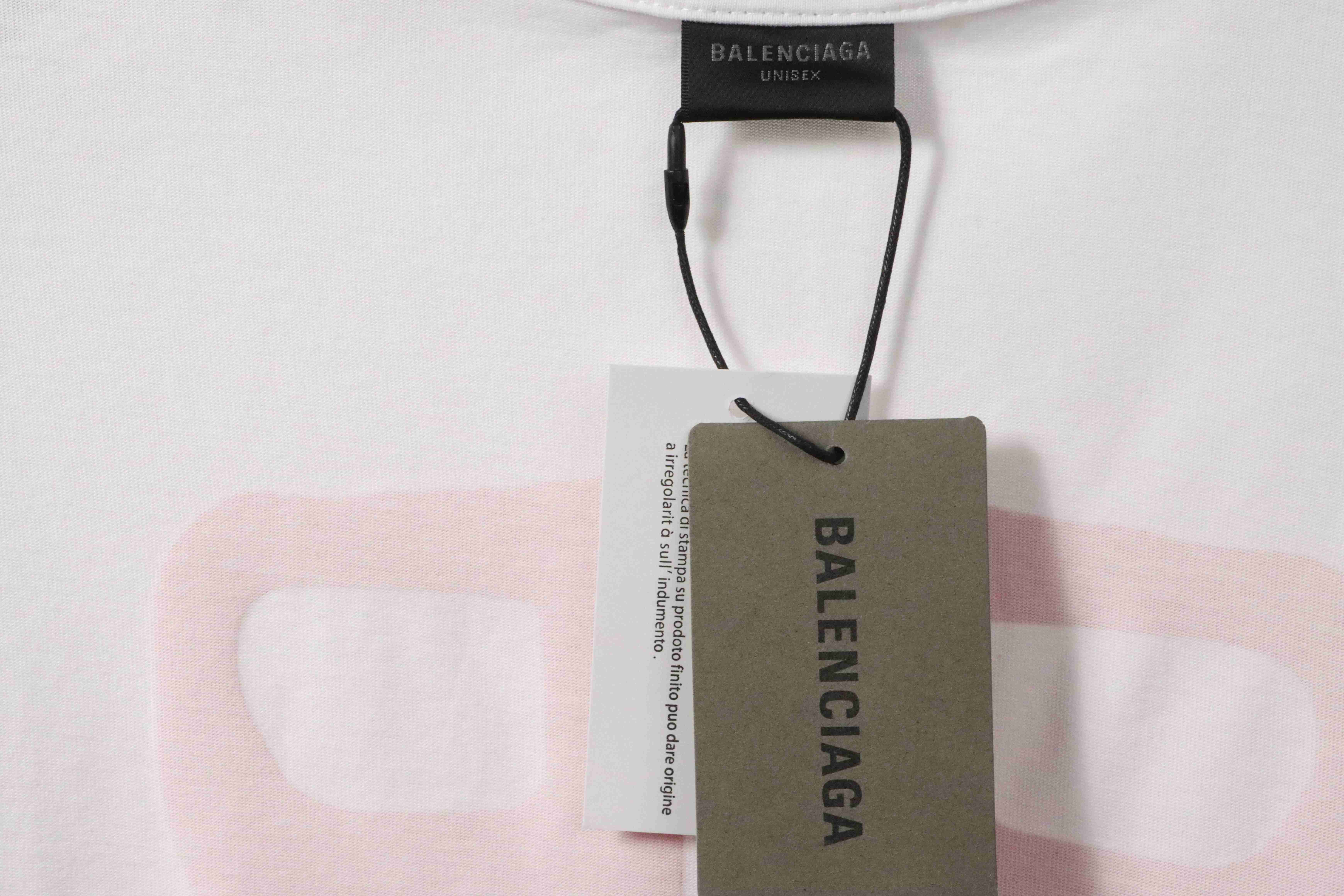 Balenciaga Double B Print On Chest Short Sleeves White