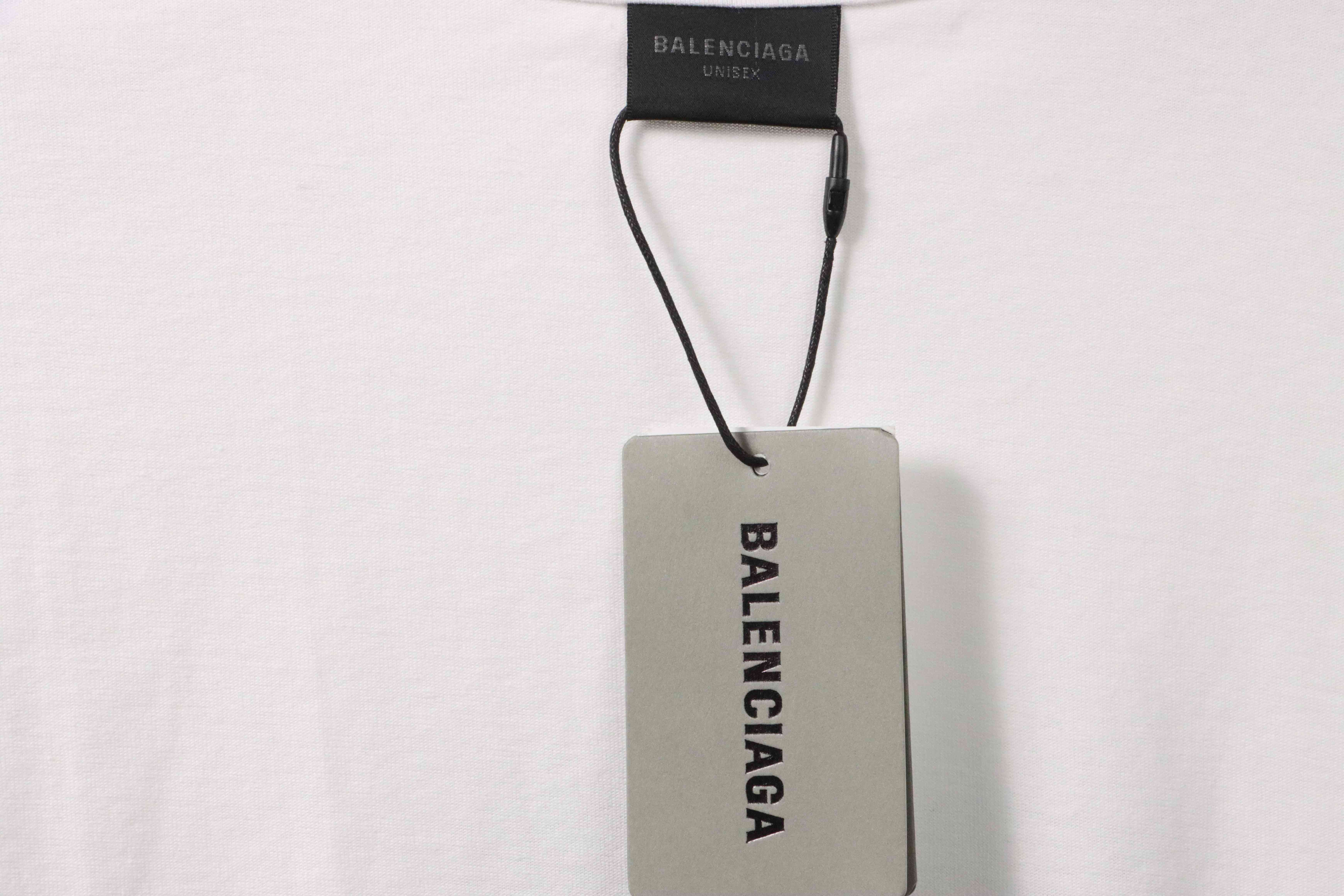 Balenciaga Eco-Friendly Paper Bag Print Short-Sleeve White