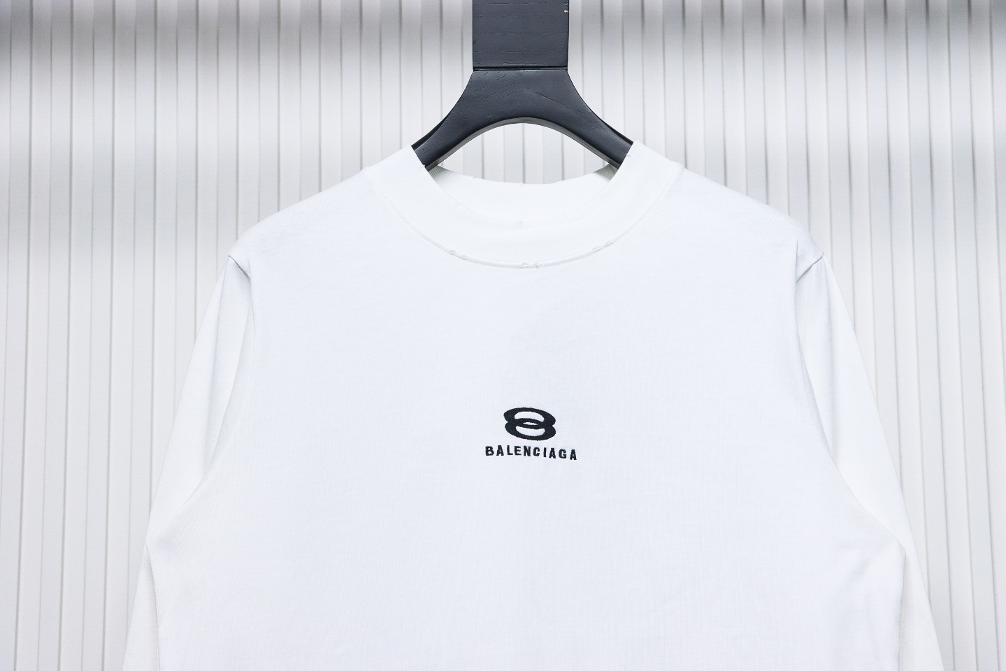 Balenciaga Embroidered Double Ring Long-Sleeved T-shirt White