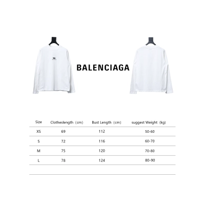 Balenciaga Embroidered Double Ring Long-Sleeved T-shirt White 02