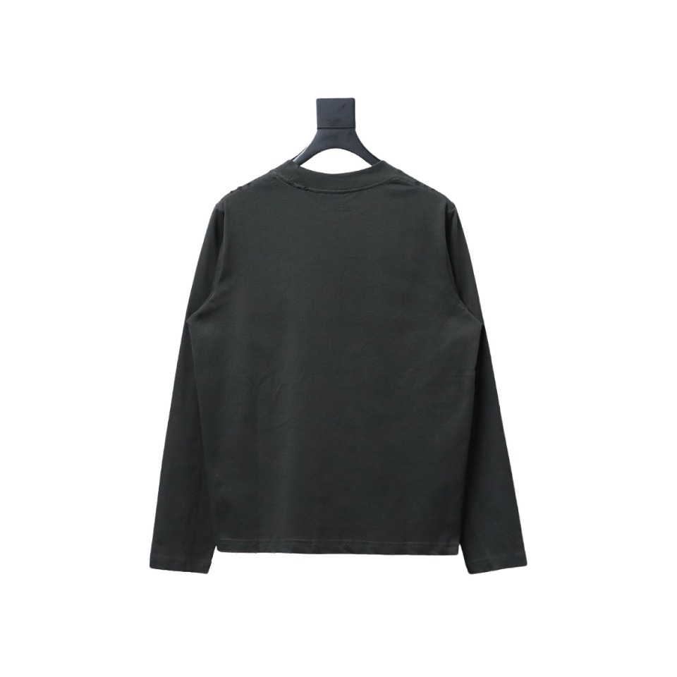 Balenciaga Embroidered Double Ring Long-Sleeved T-shirt Black
