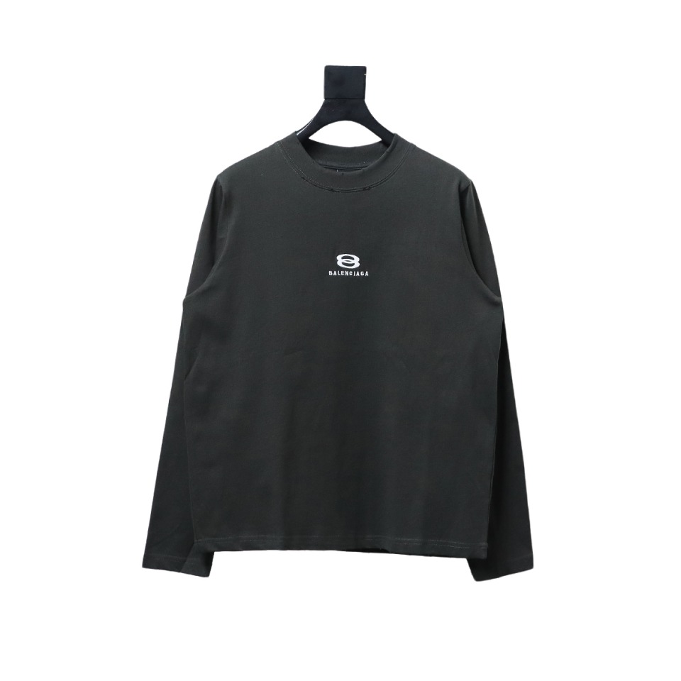 Balenciaga Embroidered Double Ring Long-Sleeved T-shirt Black