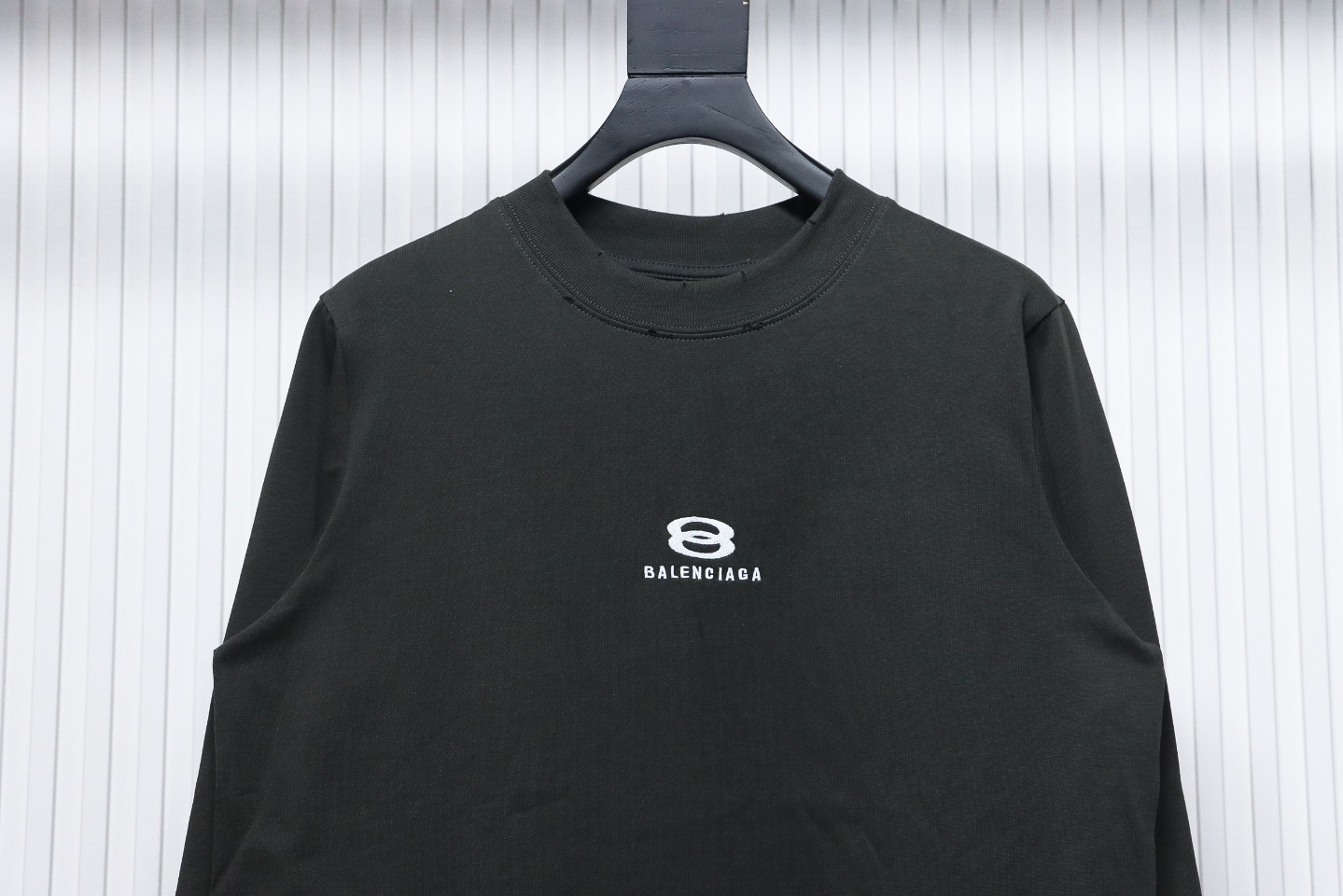 Balenciaga Embroidered Double Ring Long-Sleeved T-shirt Black