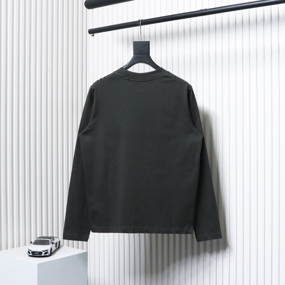 Balenciaga Embroidered Double Ring Long-Sleeved T-shirt Black