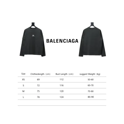 Balenciaga Embroidered Double Ring Long-Sleeved T-shirt Black 02