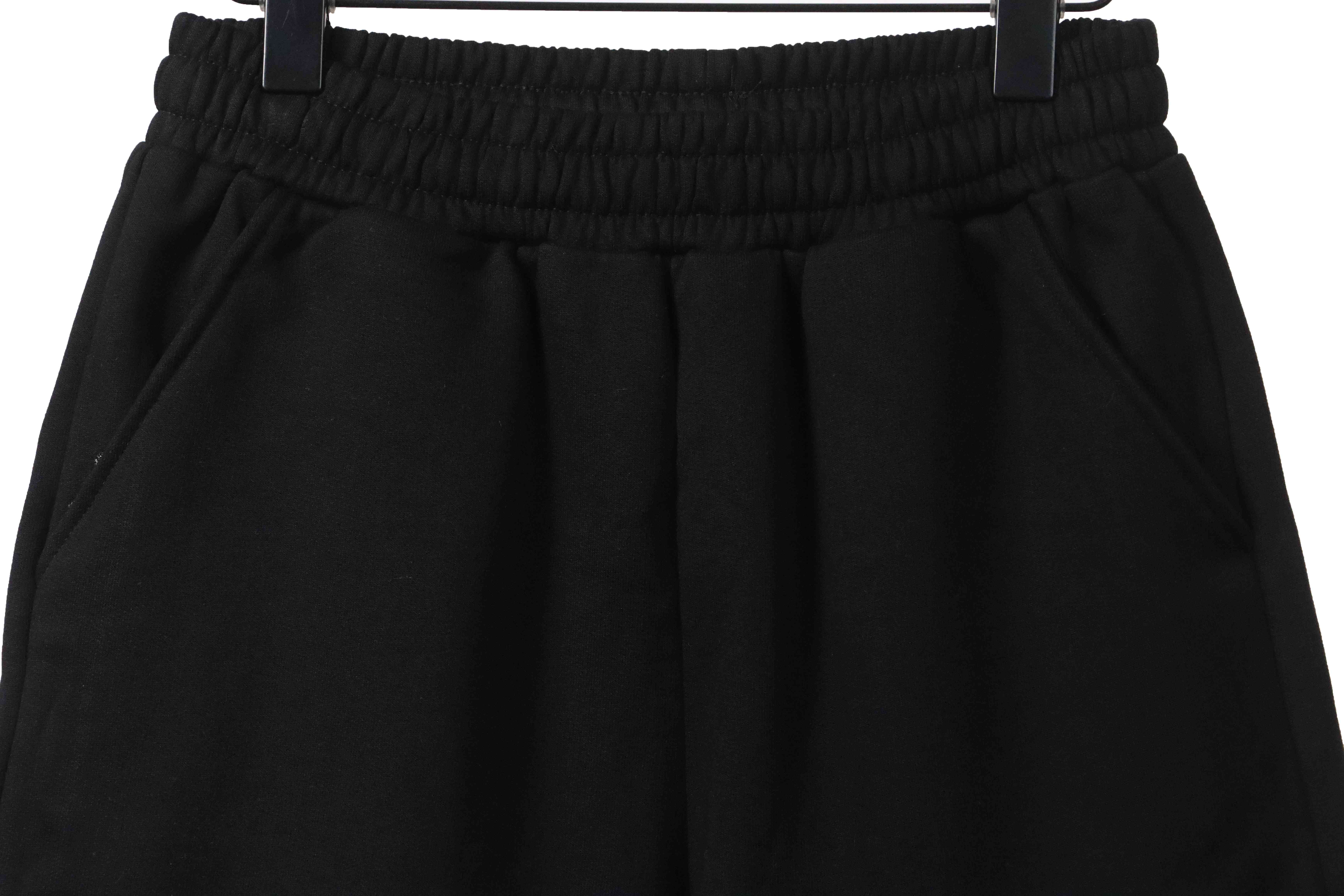 Balenciaga Embroidered Lettering Shorts Black