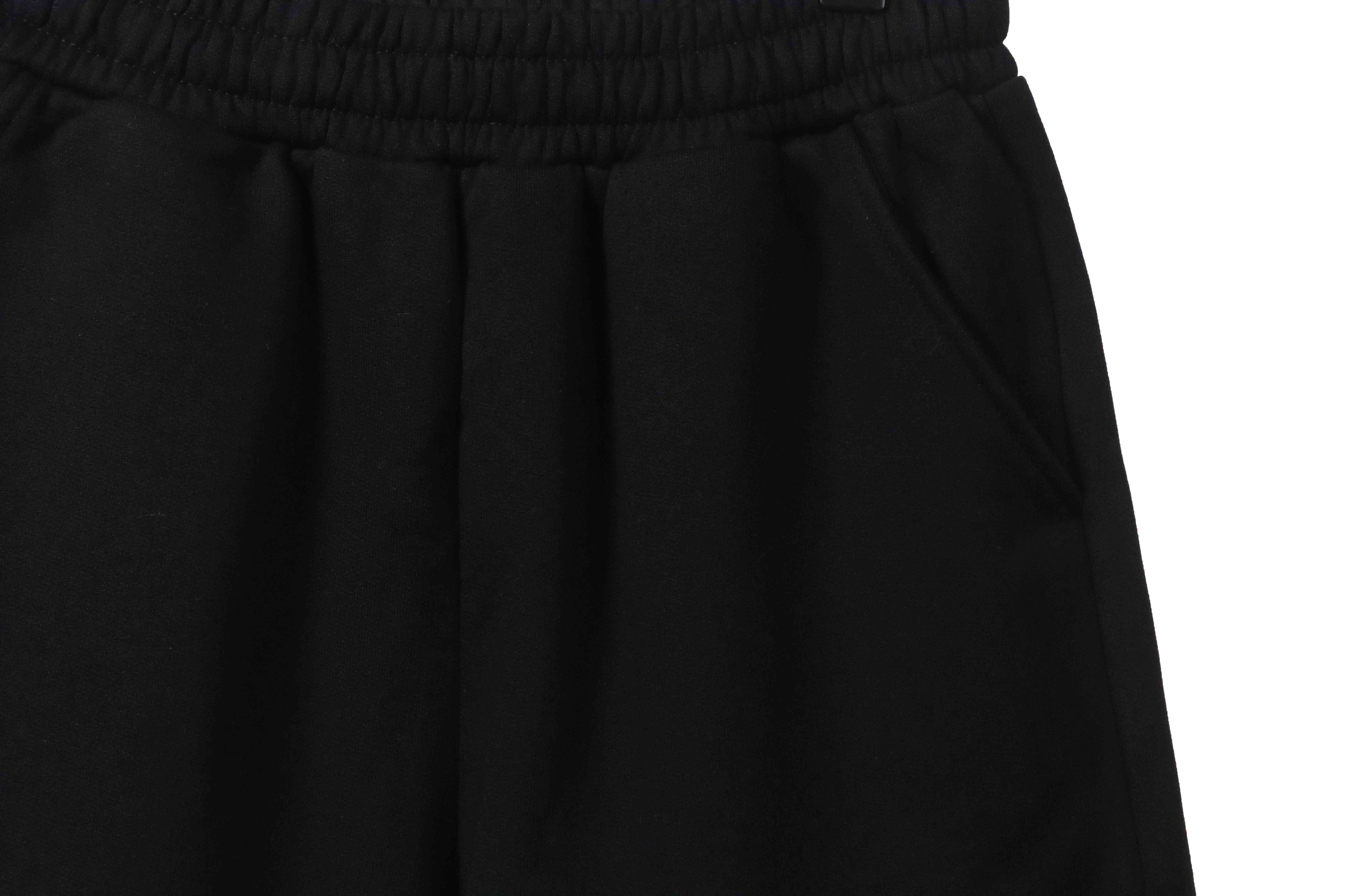 Balenciaga Embroidered Lettering Shorts Black
