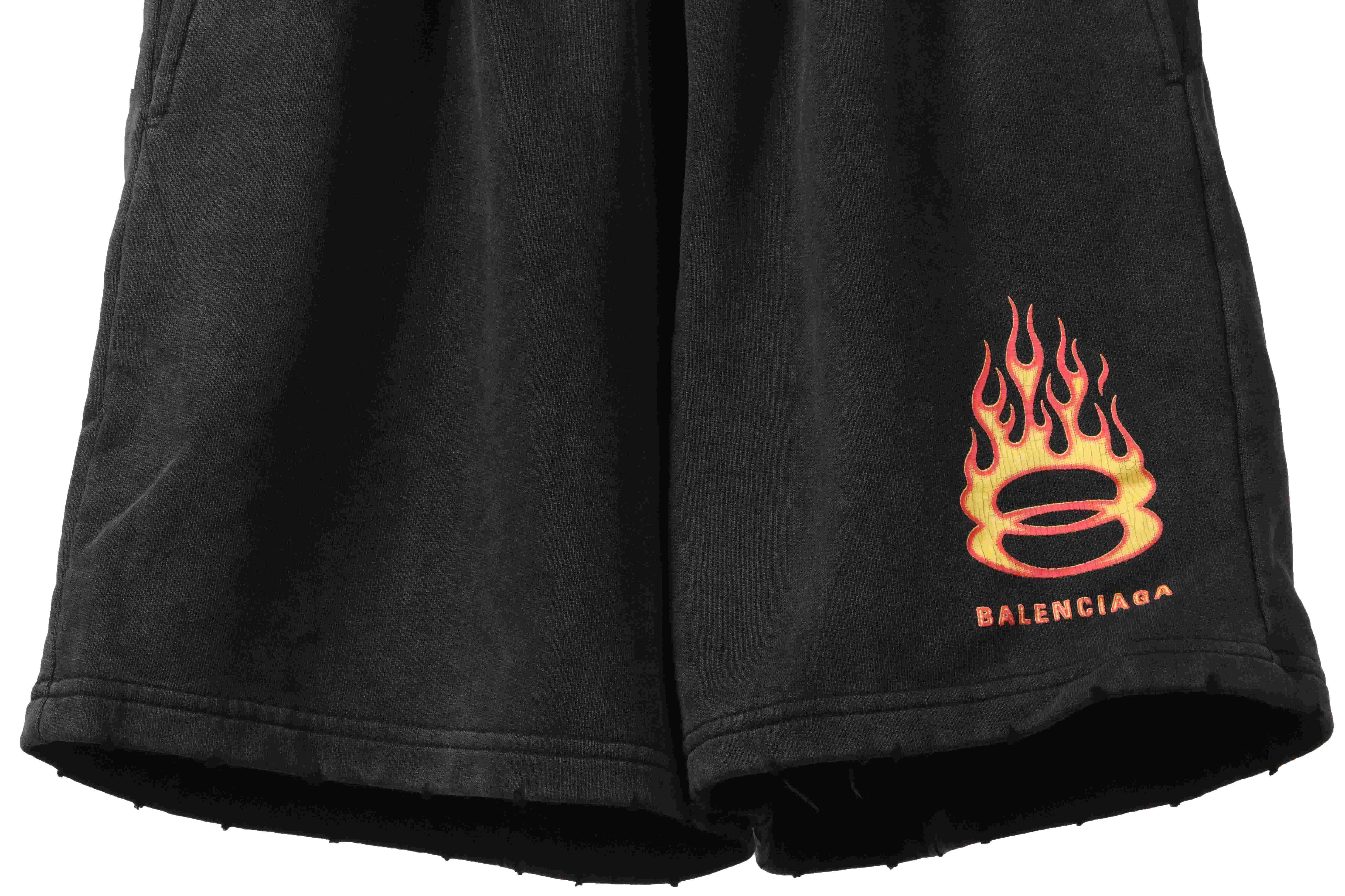 Balenciaga Flame Logo Shorts