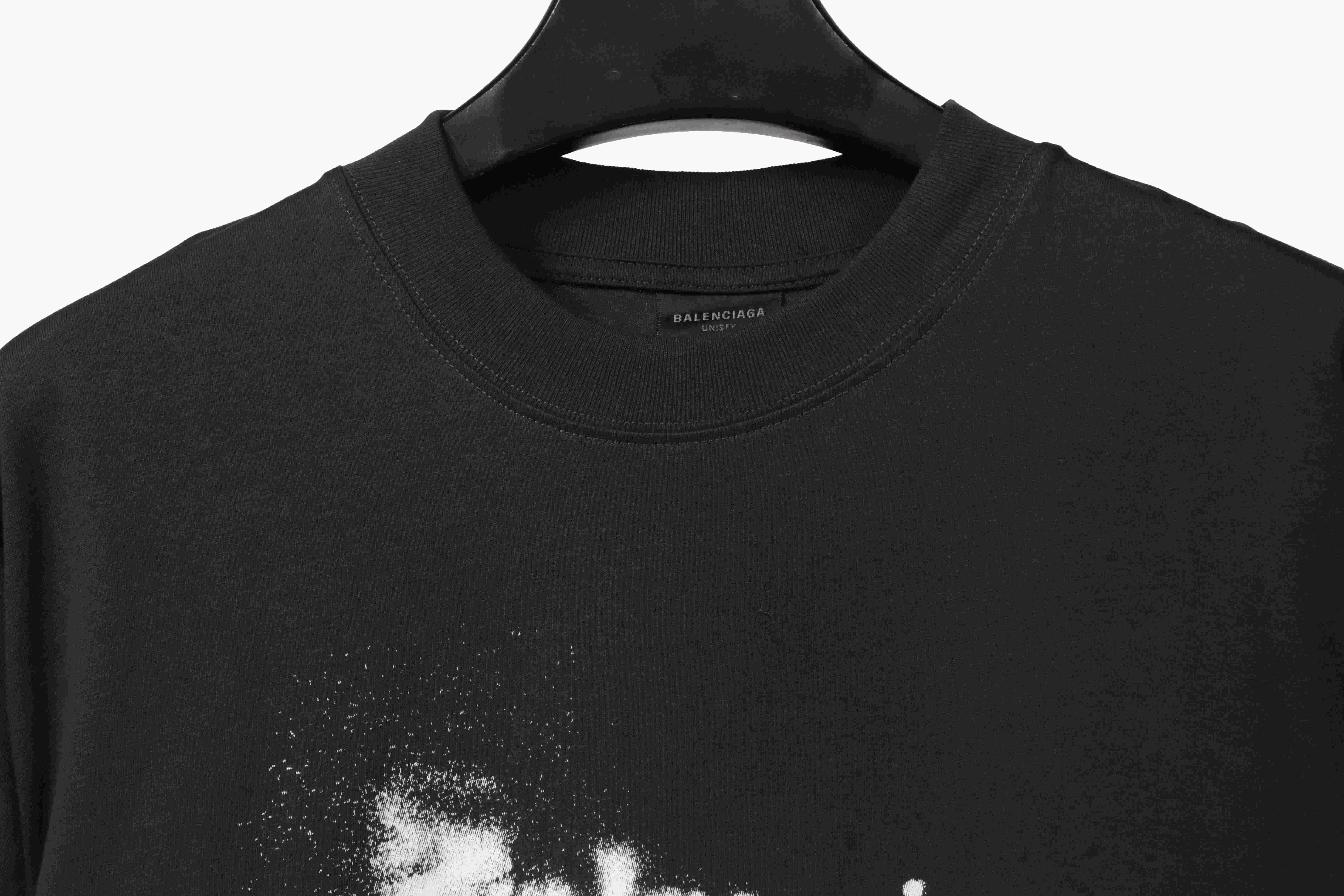 Balenciaga Fuzzy Coke Print Short Sleeve Dark Blue