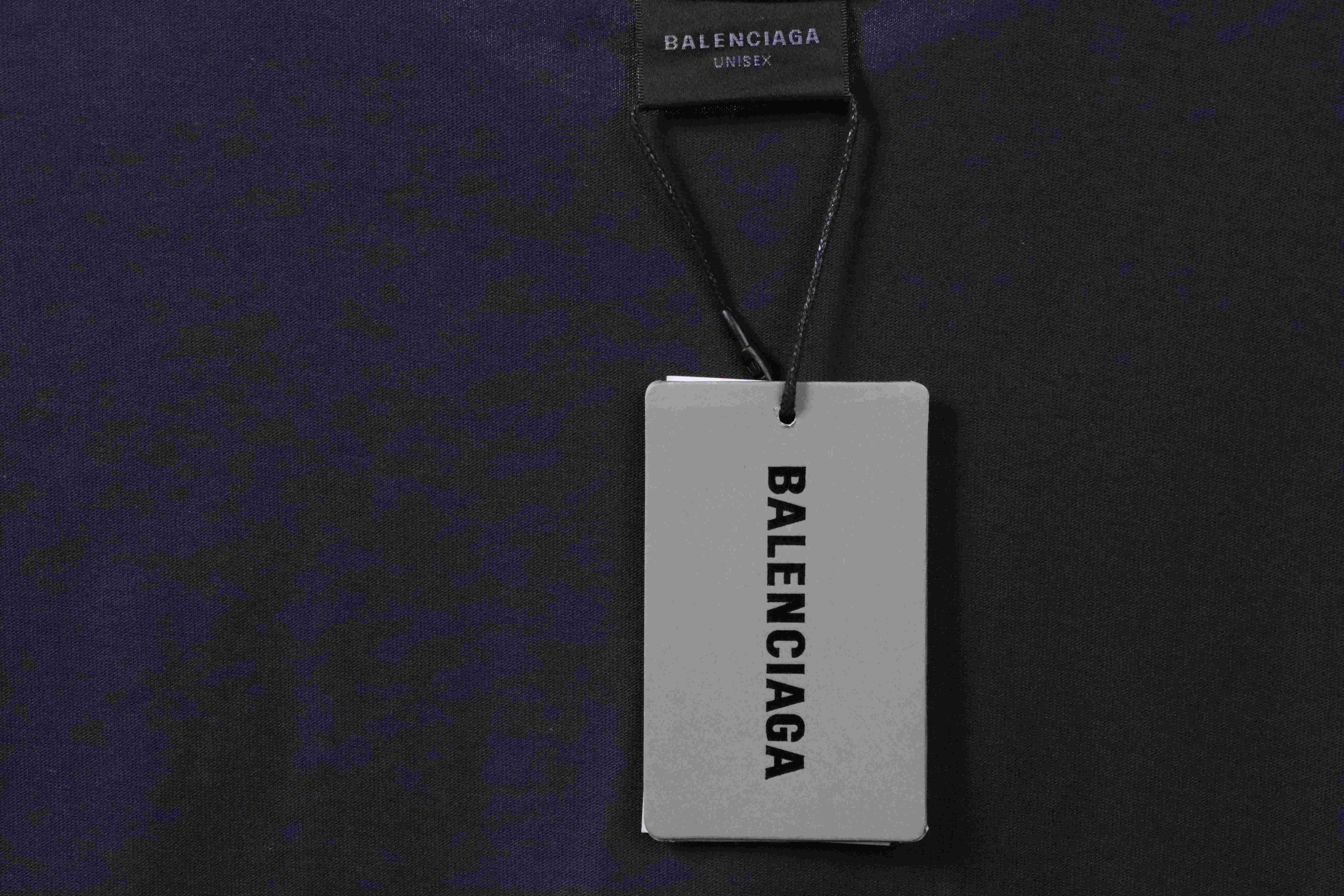 Balenciaga Fuzzy Coke Print Short Sleeve Dark Blue