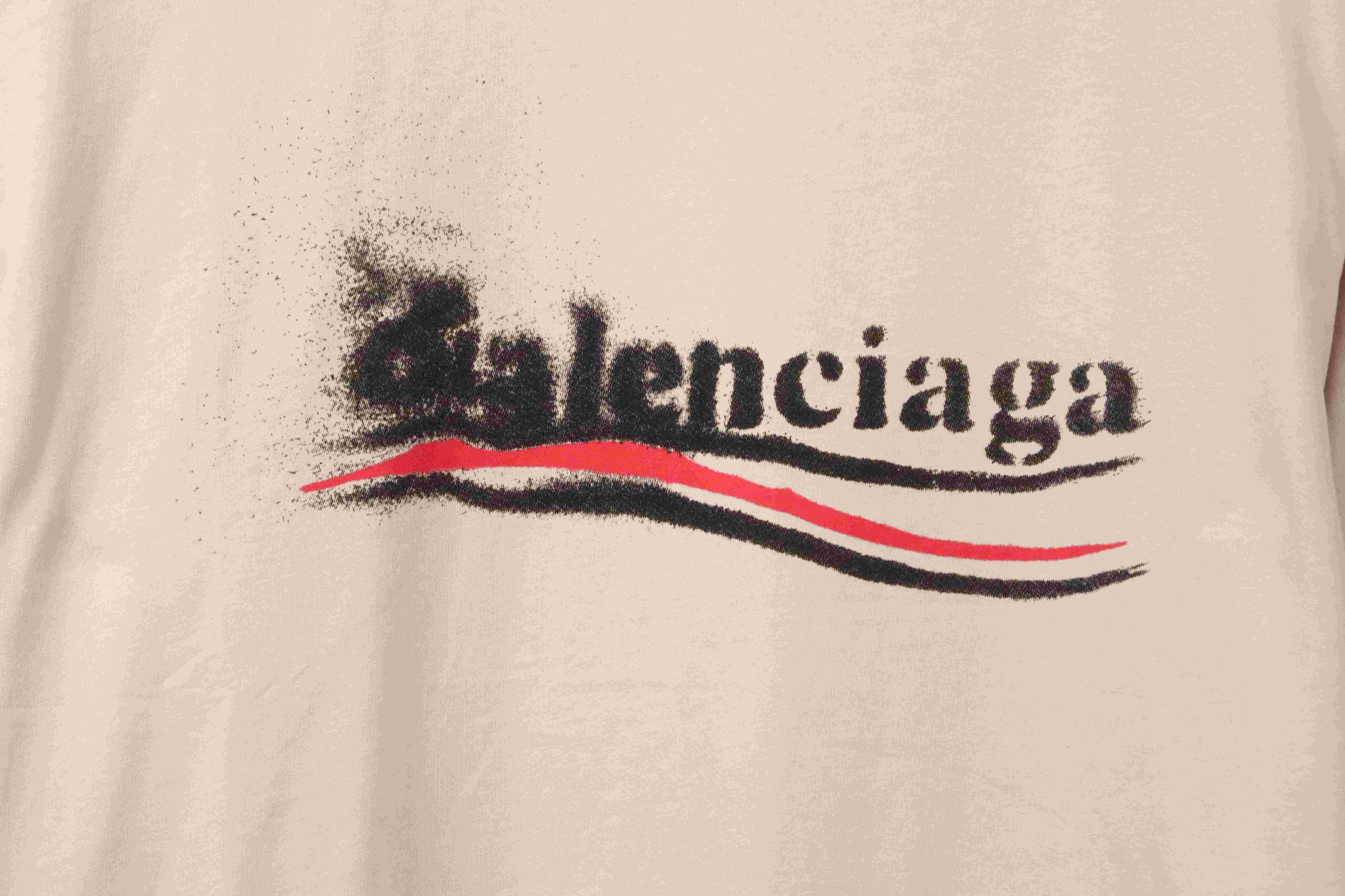 Balenciaga Fuzzy Coke Print Short Sleeve White