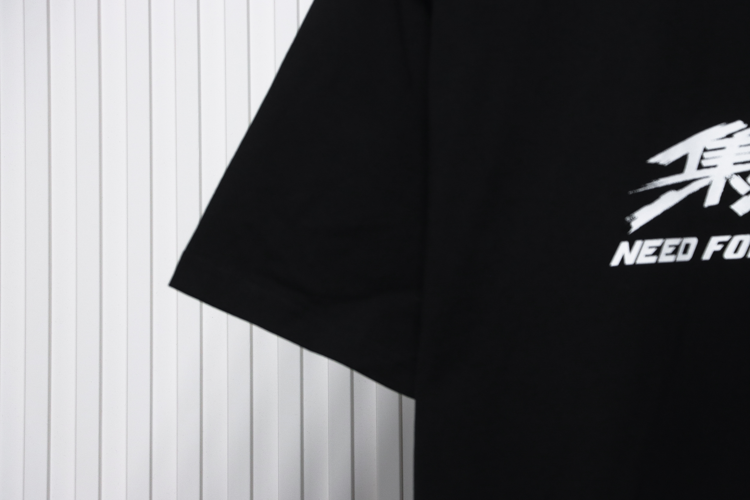 Balenciaga Gathering Print Back Tape Printed Short Sleeves Black