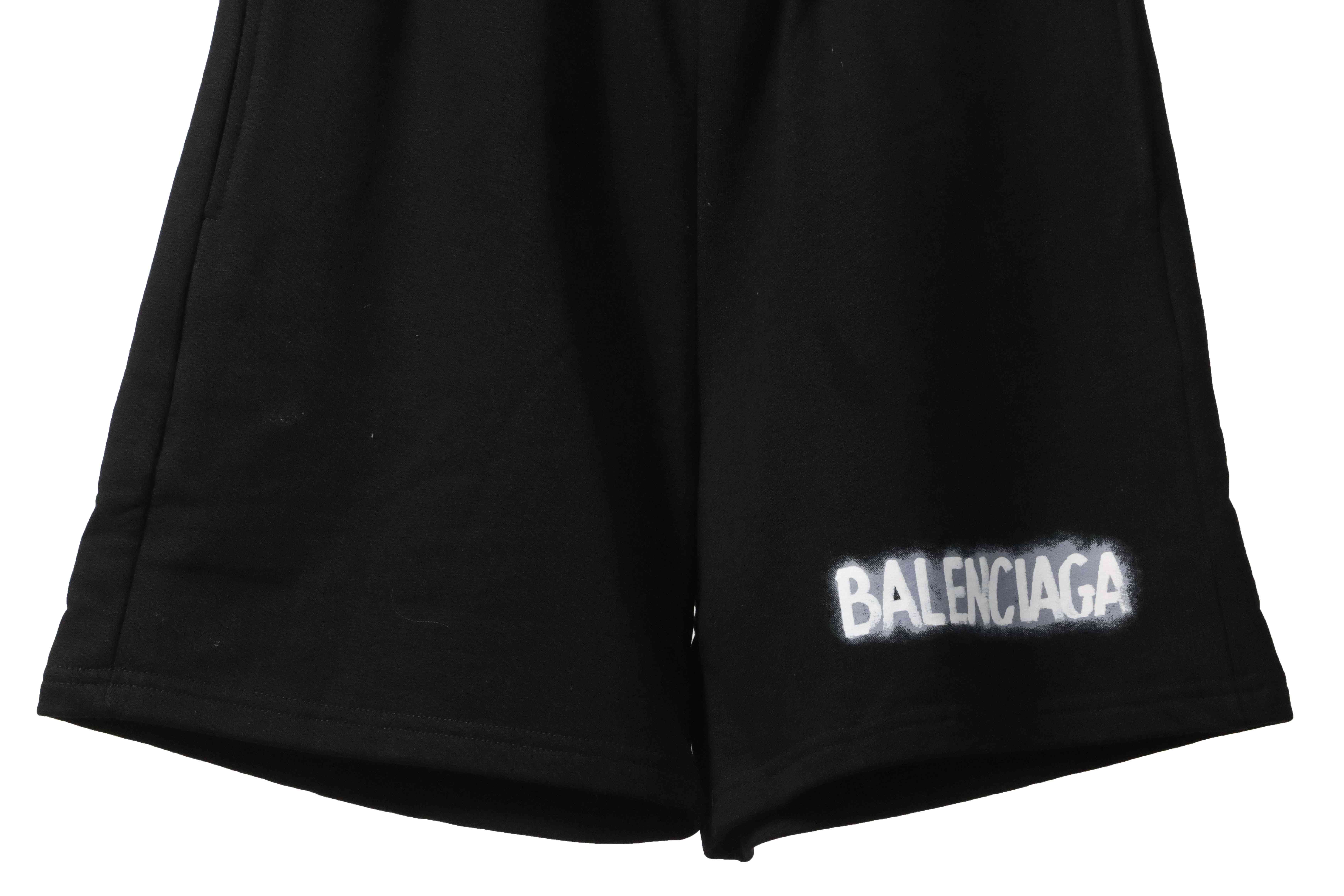 Balenciaga Graffiti Faded Print Shorts