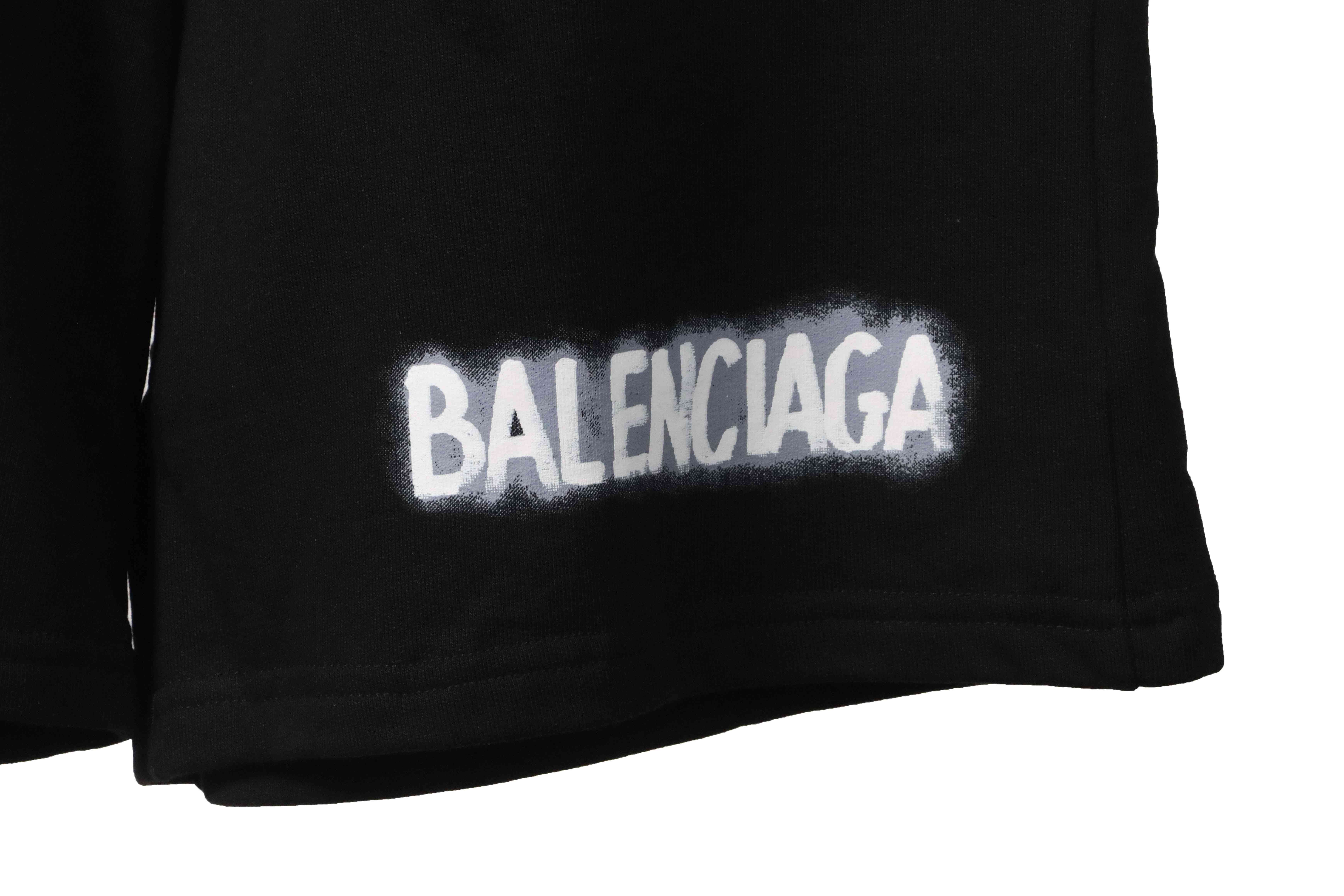 Balenciaga Graffiti Faded Print Shorts