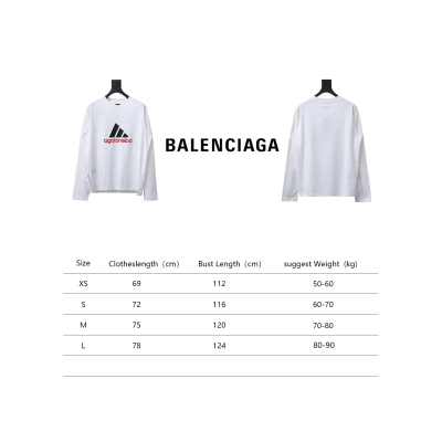 Balenciaga Joint Art Embroidered Long-Sleeved T-shirt White 02