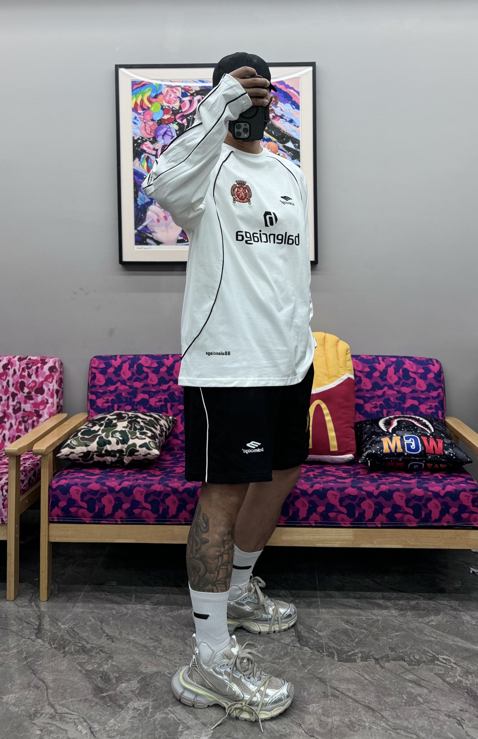 Balenciaga Manchester United Embroidered Football Shorts