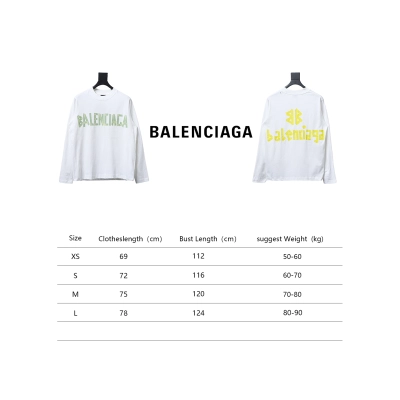 Balenciaga Masking Tape Crew Neck Long Sleeve T White 02